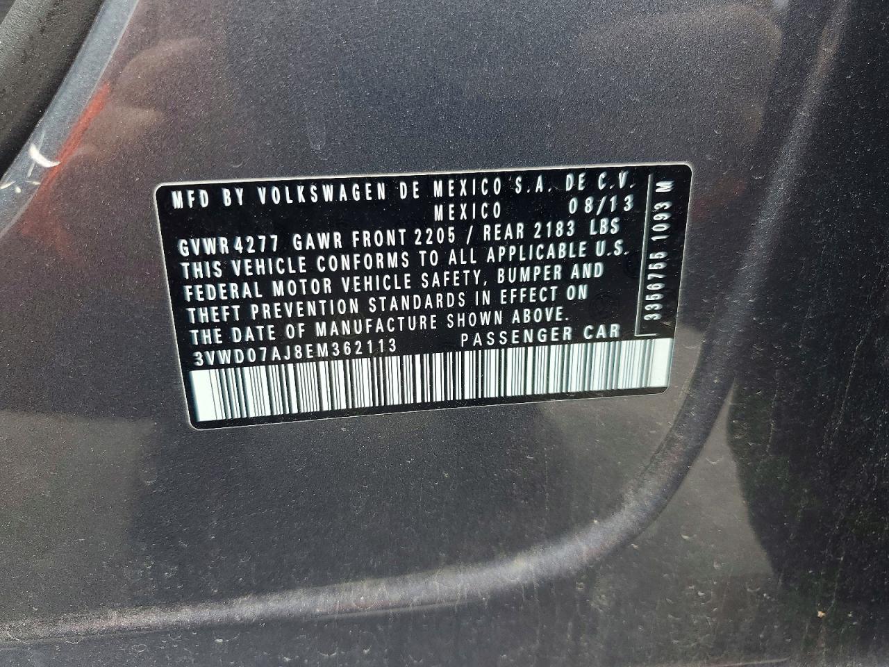 2014 Volkswagen Jetta Se Серый vin: 3VWD07AJ8EM362113