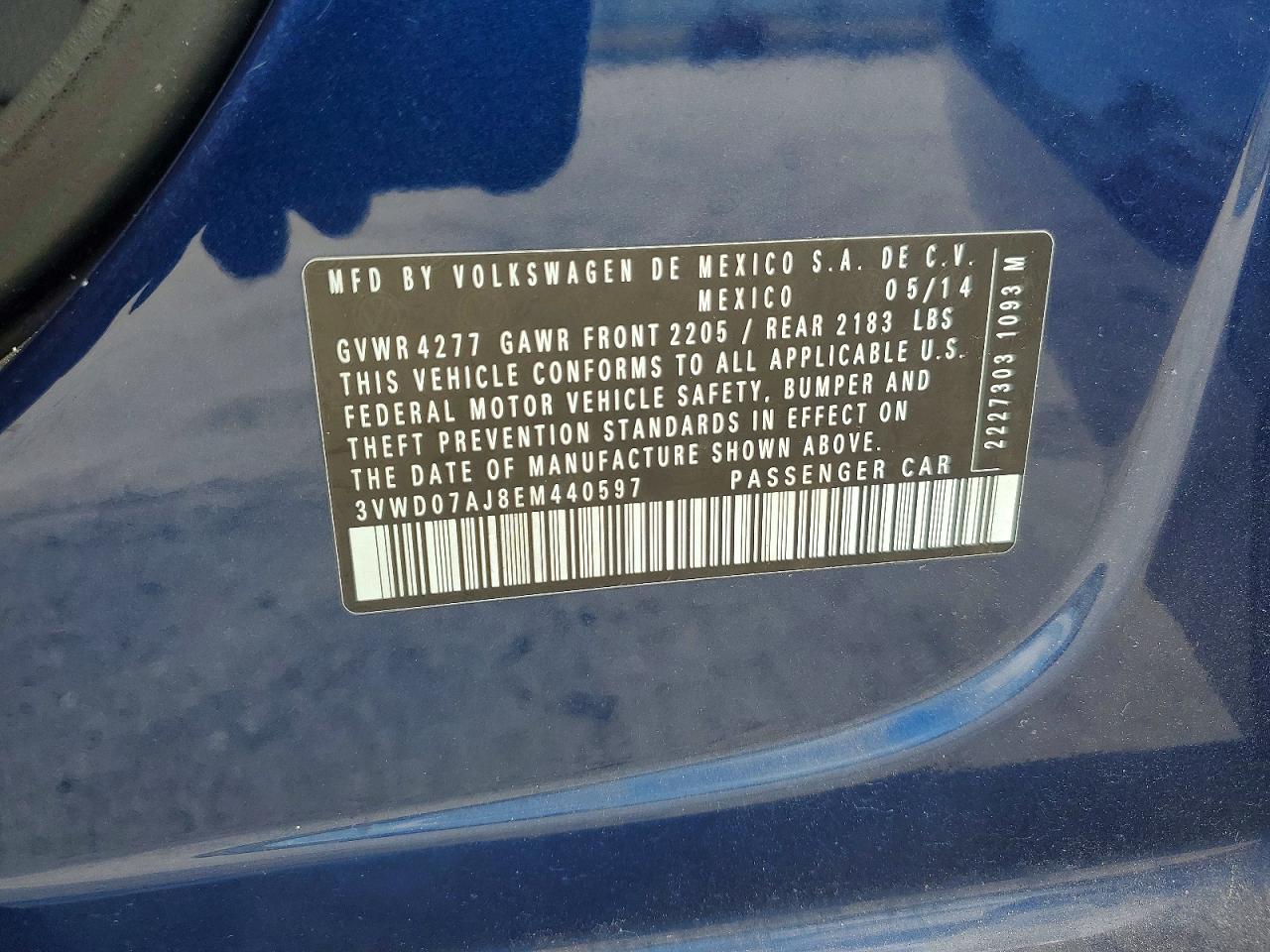 2014 Volkswagen Jetta Se Синий vin: 3VWD07AJ8EM440597