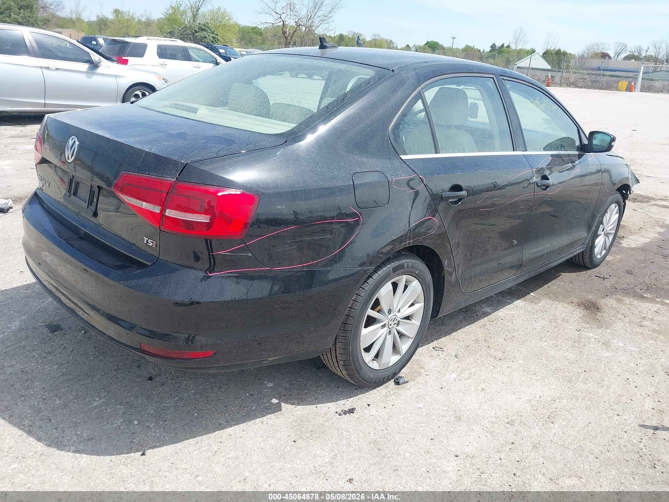 2015 Volkswagen Jetta 1.8t Se Black vin: 3VWD07AJ8FM298995