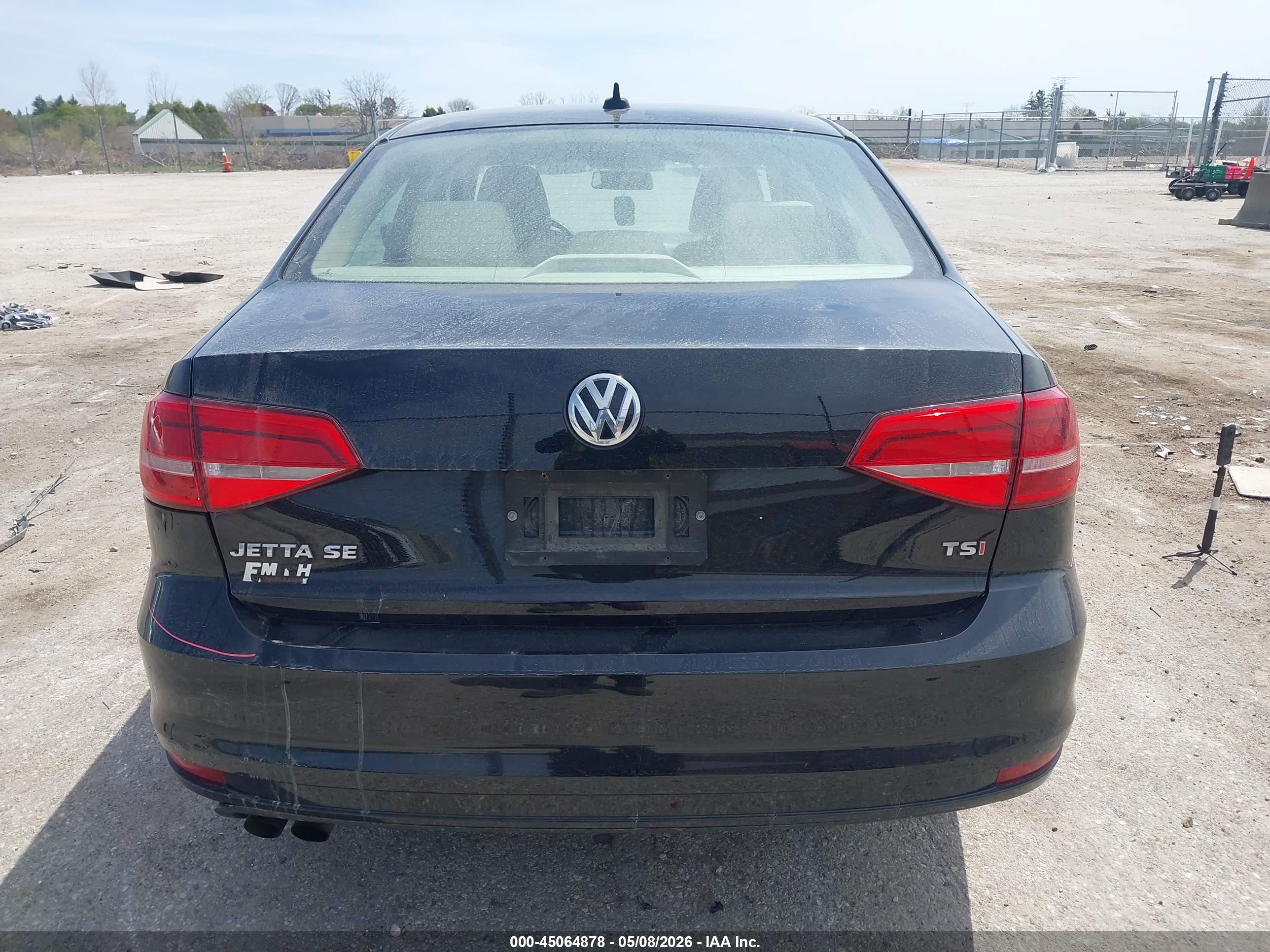 2015 Volkswagen Jetta 1.8t Se Black vin: 3VWD07AJ8FM298995