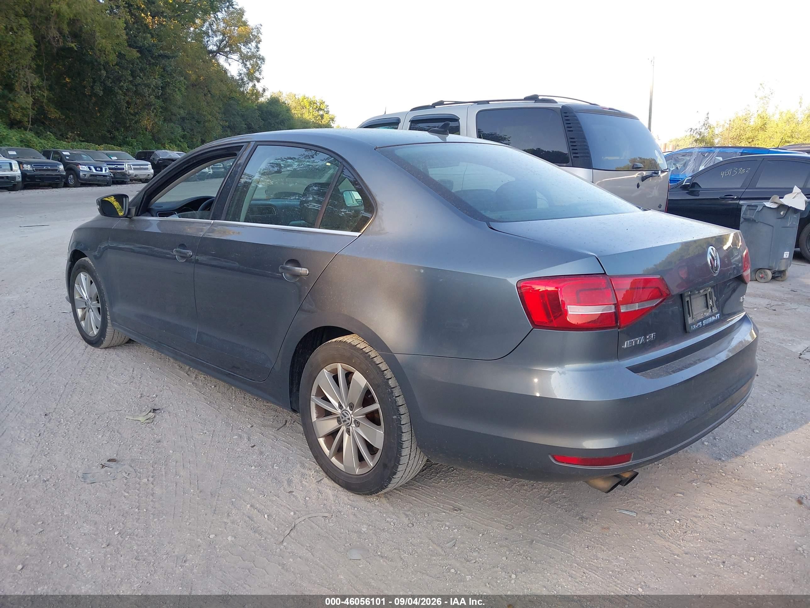 2015 Volkswagen Jetta 1.8t Se Gray vin: 3VWD07AJ8FM338248