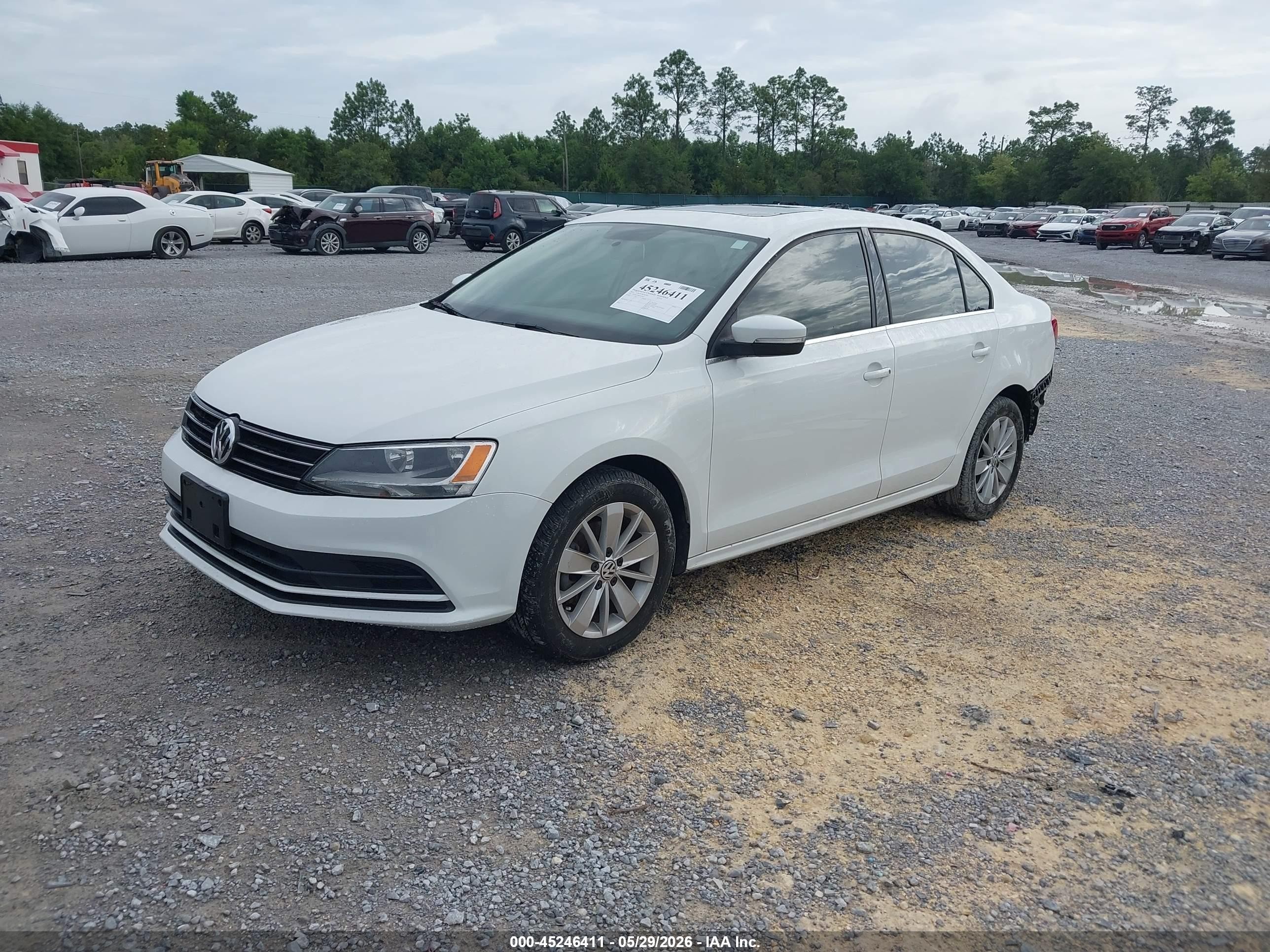 2015 Volkswagen Jetta 1.8t Se White vin: 3VWD07AJ8FM338427