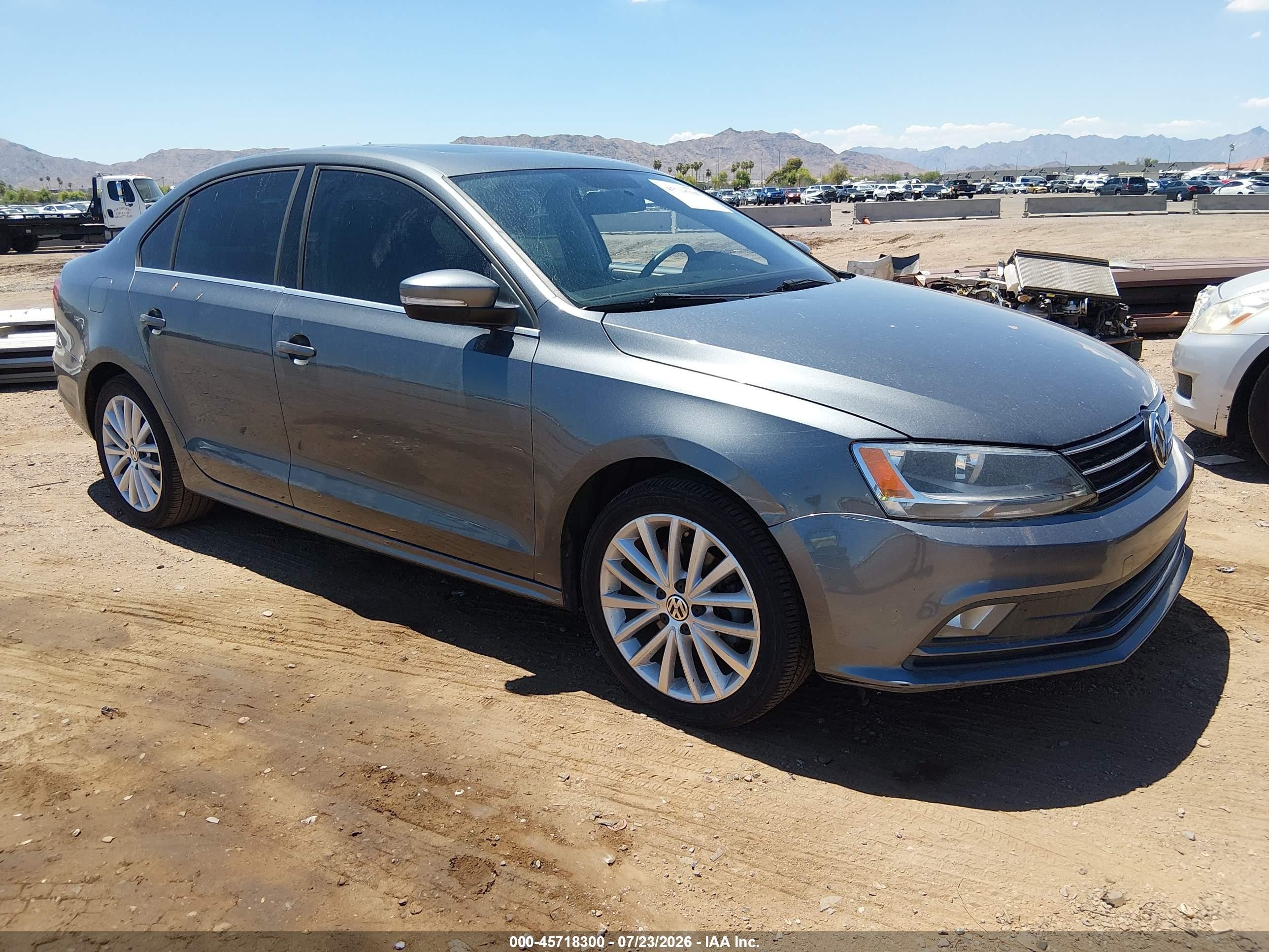 2015 Volkswagen Jetta 1.8t Se Gray vin: 3VWD07AJ8FM402188