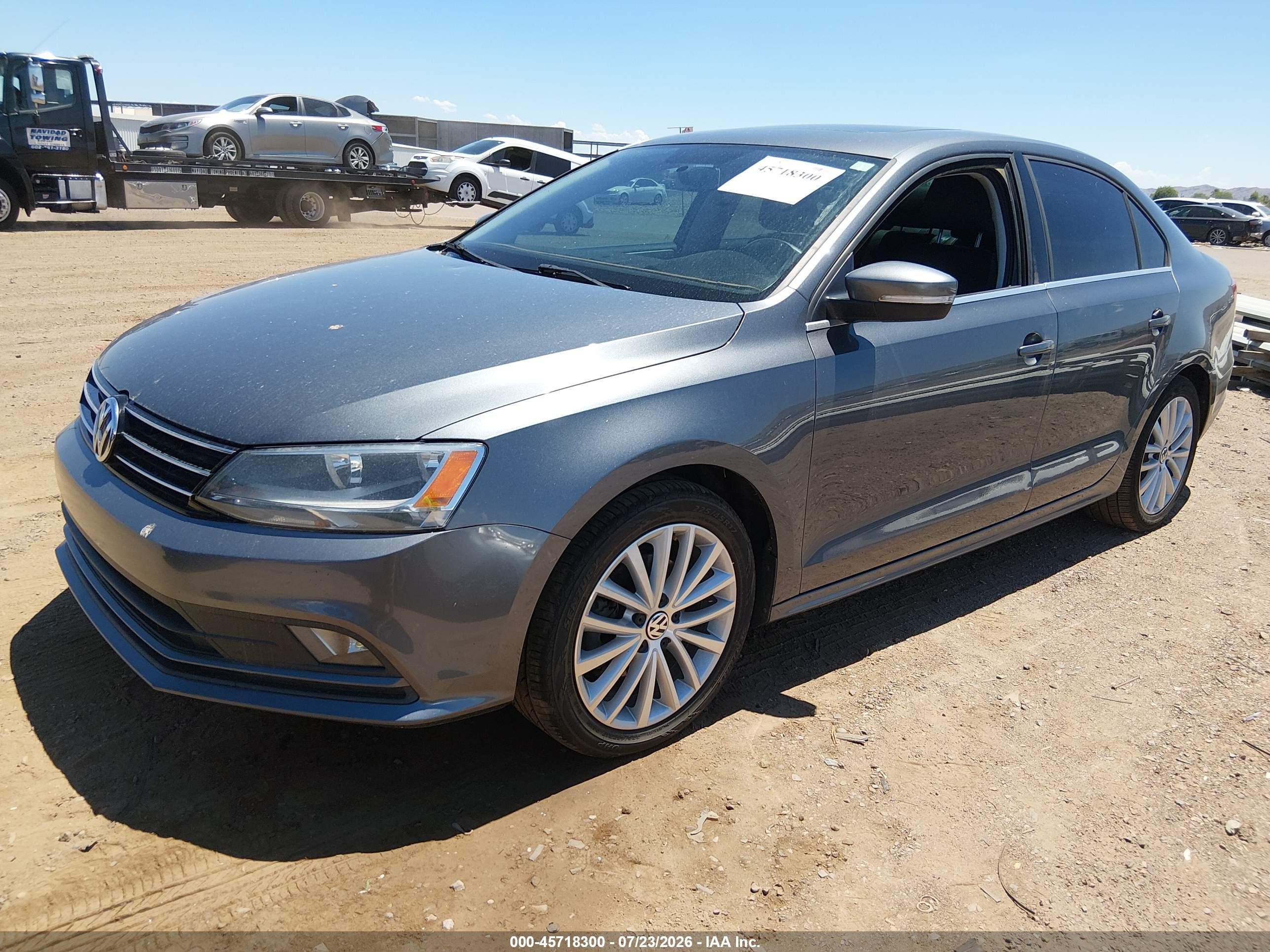 2015 Volkswagen Jetta 1.8t Se Gray vin: 3VWD07AJ8FM402188
