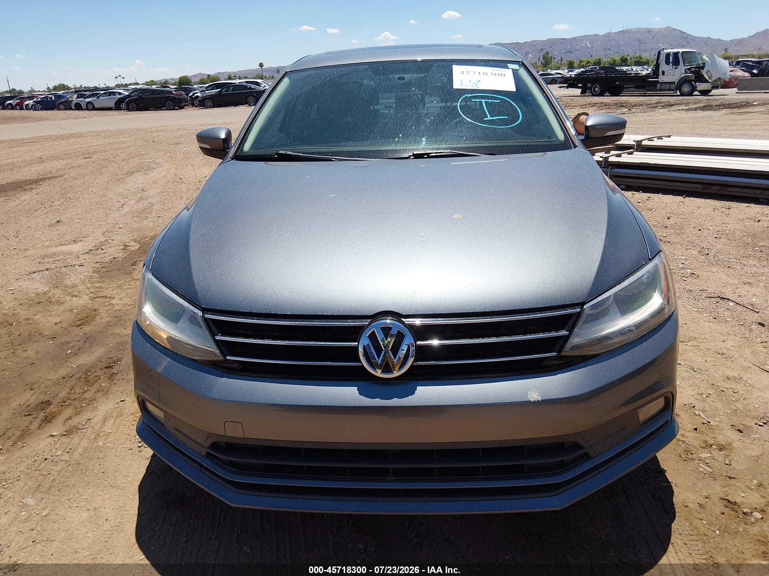 2015 Volkswagen Jetta 1.8t Se Gray vin: 3VWD07AJ8FM402188