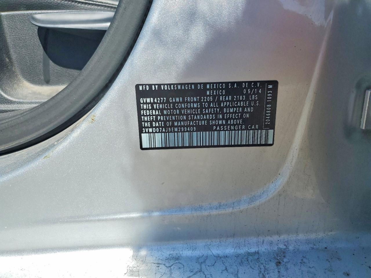 2014 Volkswagen Jetta Se Серебряный vin: 3VWD07AJ9EM299409