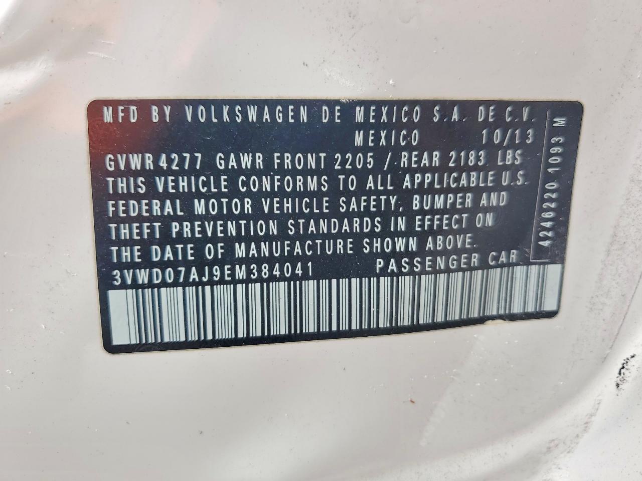2014 Volkswagen Jetta Se Белый vin: 3VWD07AJ9EM384041