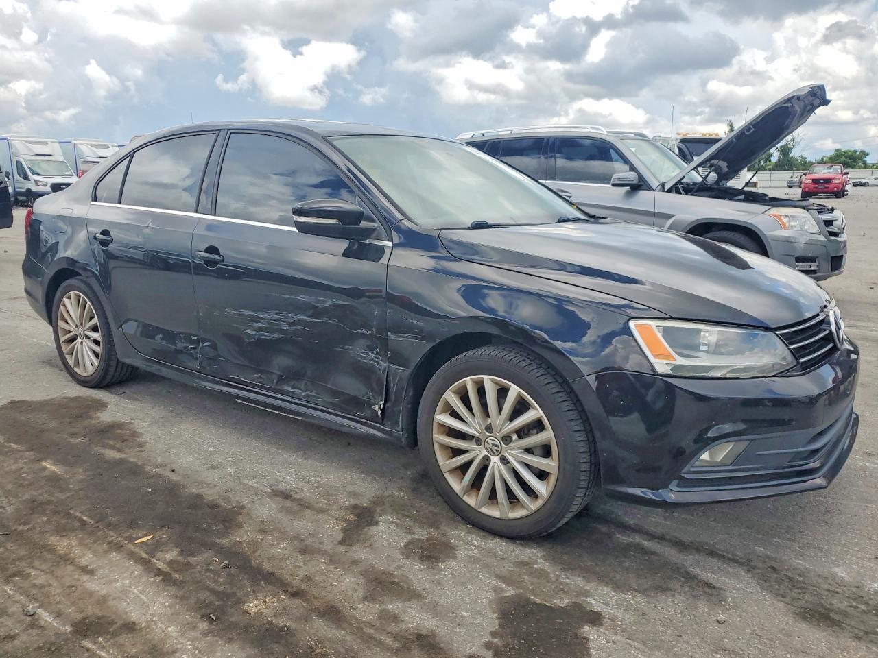 2015 Volkswagen Jetta Se Black vin: 3VWD07AJ9FM248588