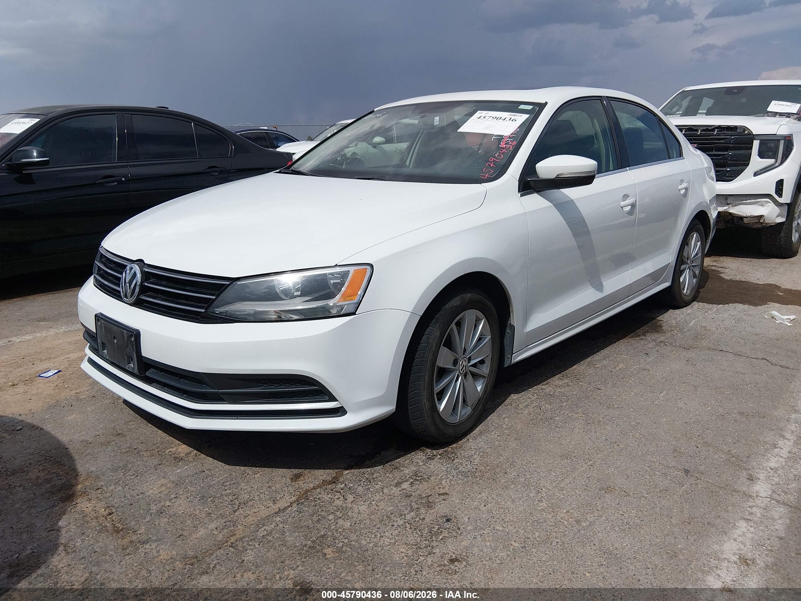 2015 Volkswagen Jetta 1.8t Se White vin: 3VWD07AJ9FM274513