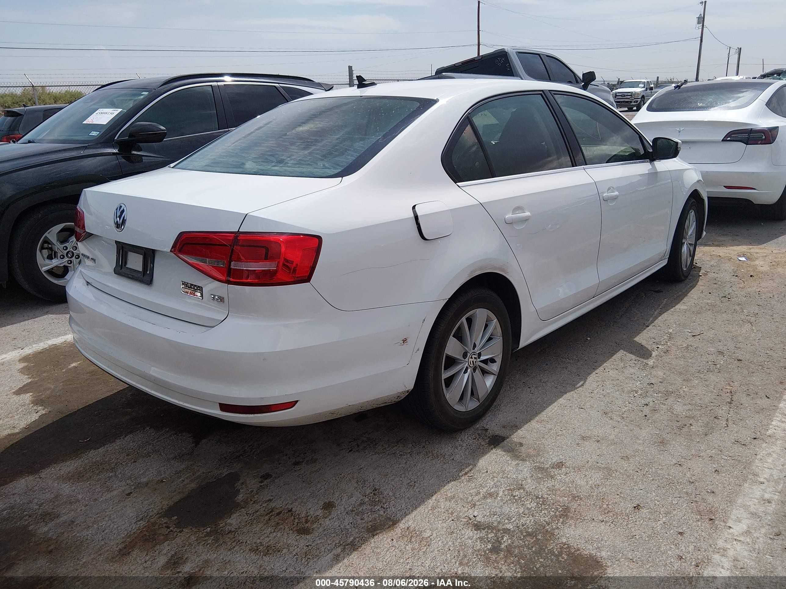 2015 Volkswagen Jetta 1.8t Se White vin: 3VWD07AJ9FM274513