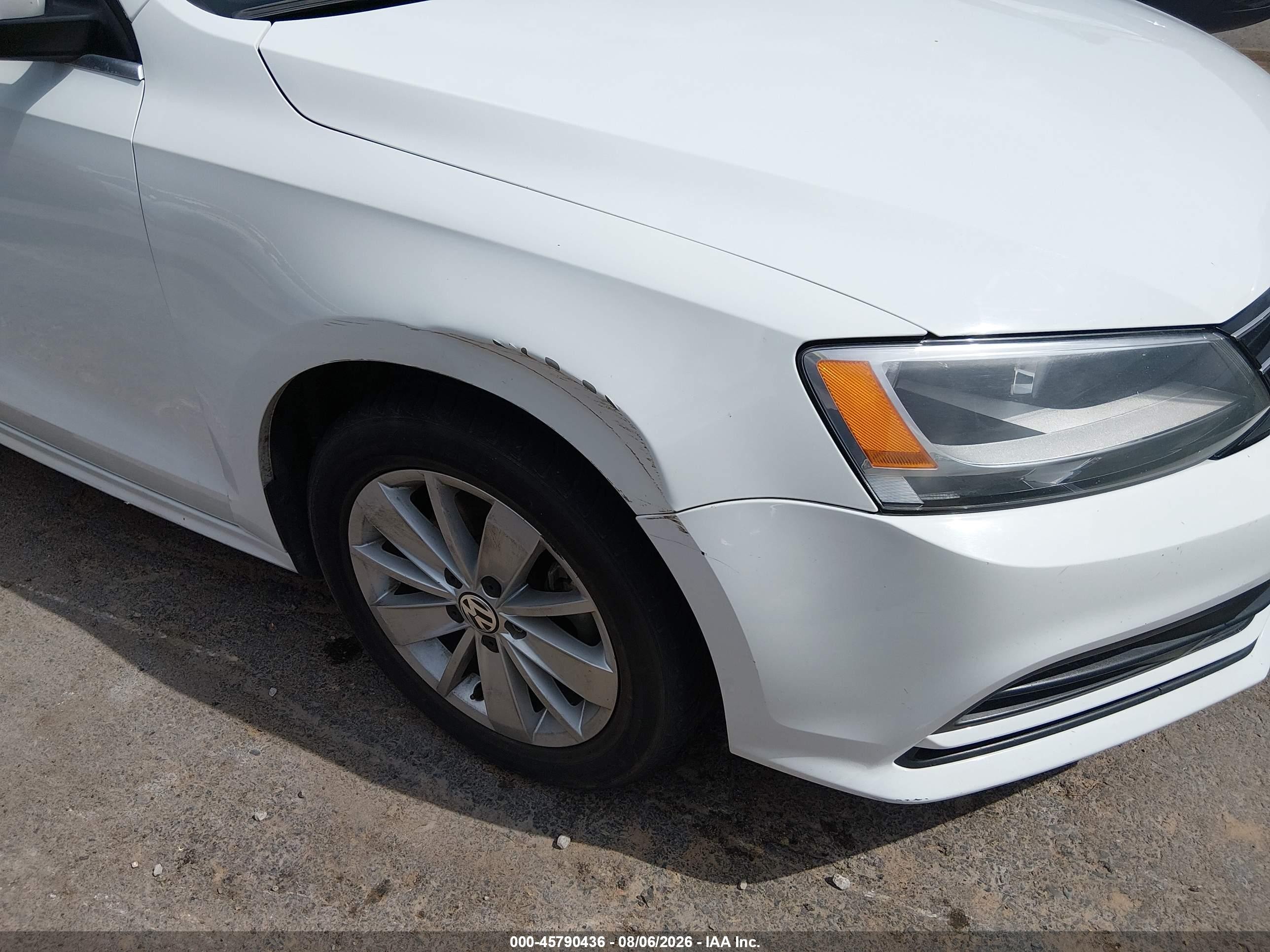 2015 Volkswagen Jetta 1.8t Se White vin: 3VWD07AJ9FM274513