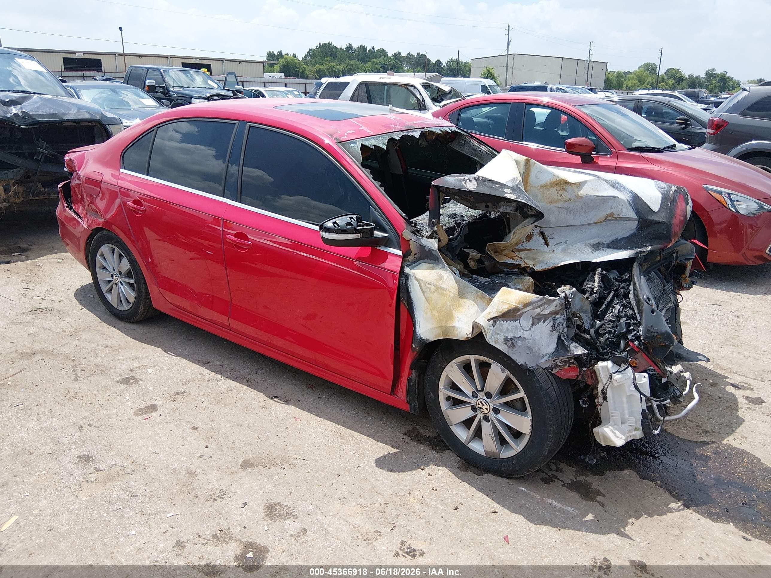2015 Volkswagen Jetta 1.8t Se Red vin: 3VWD07AJ9FM286497