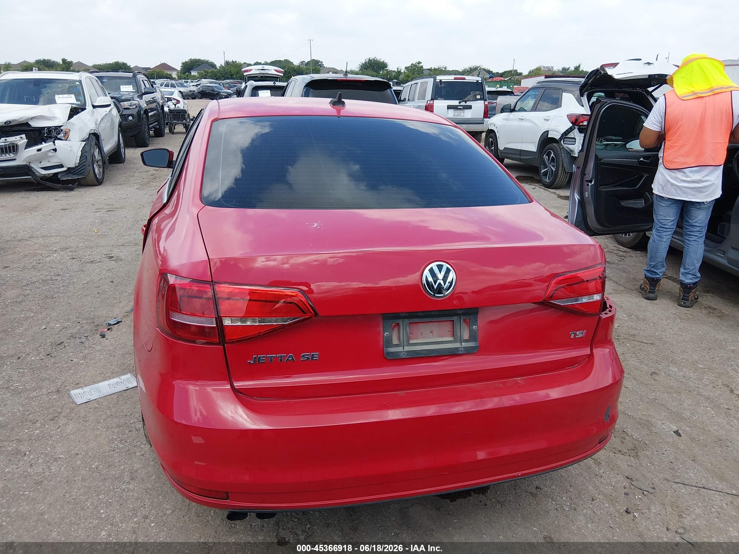 2015 Volkswagen Jetta 1.8t Se Red vin: 3VWD07AJ9FM286497