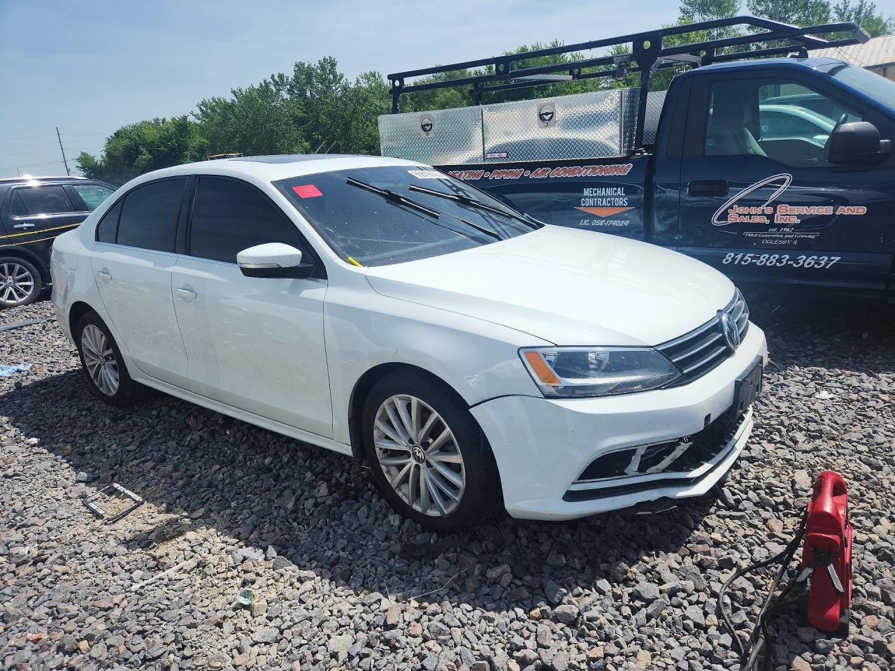 2015 Volkswagen Jetta Se White vin: 3VWD07AJ9FM292316