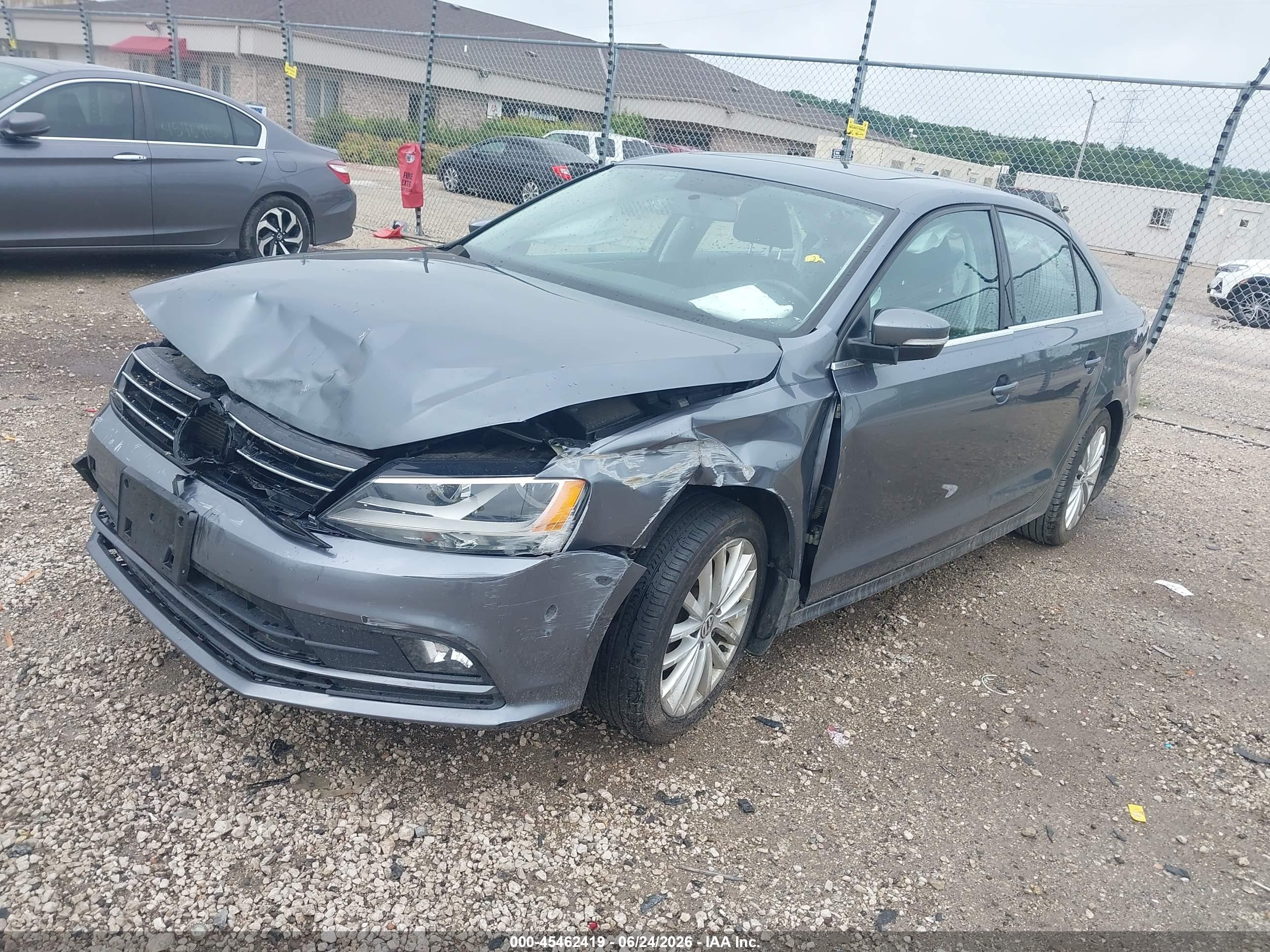 2015 Volkswagen Jetta 1.8t Se Gray vin: 3VWD07AJ9FM357617