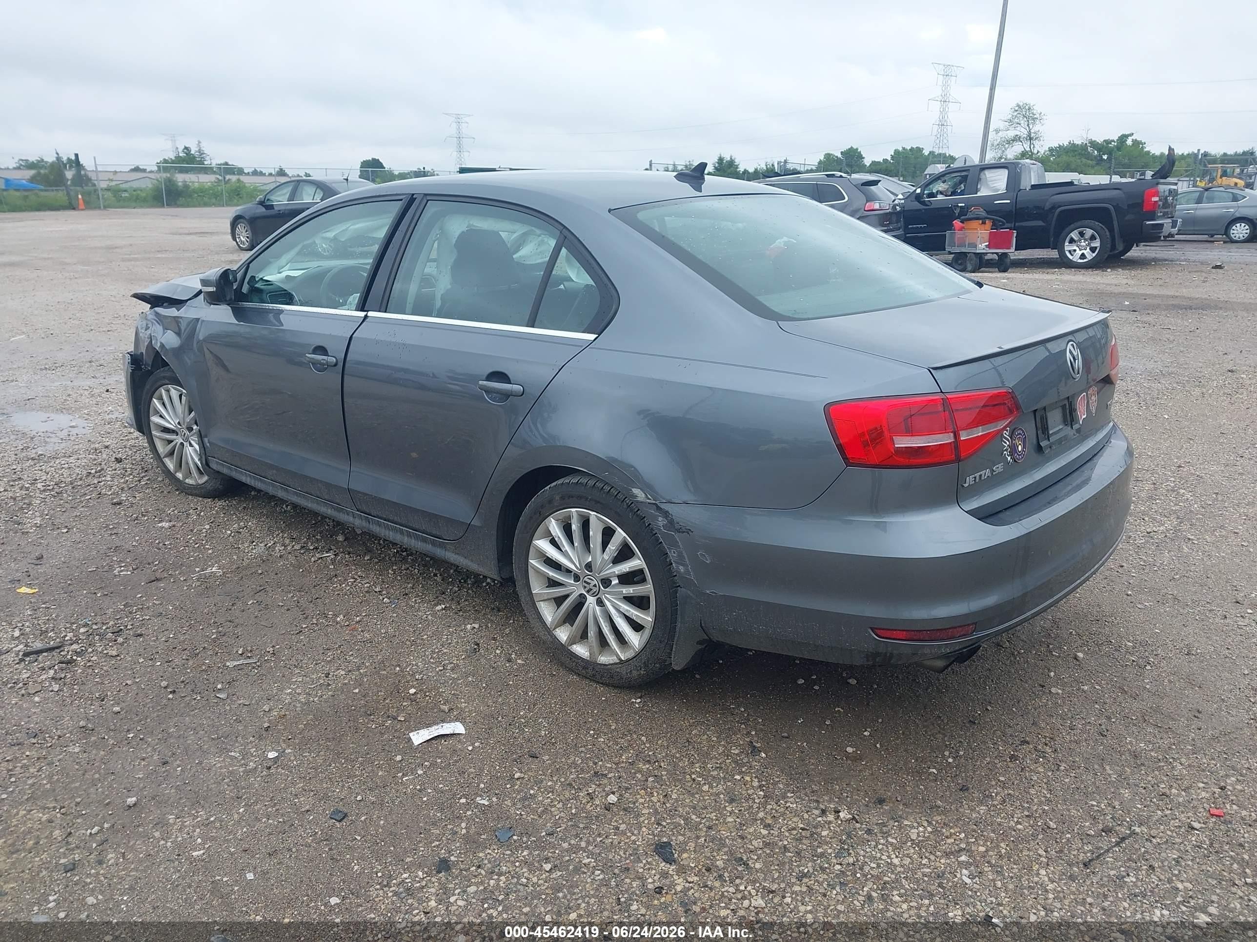 2015 Volkswagen Jetta 1.8t Se Gray vin: 3VWD07AJ9FM357617