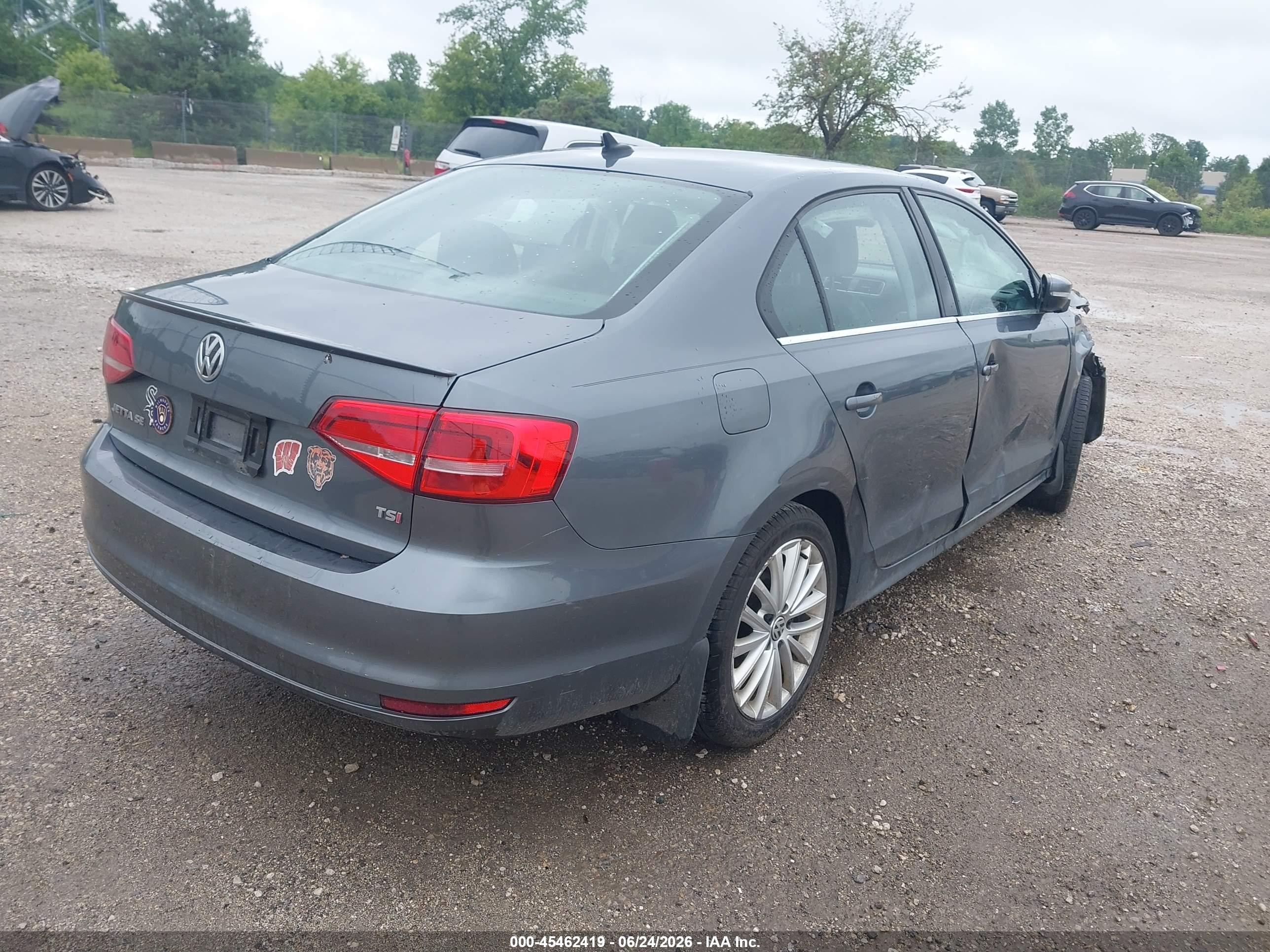 2015 Volkswagen Jetta 1.8t Se Gray vin: 3VWD07AJ9FM357617