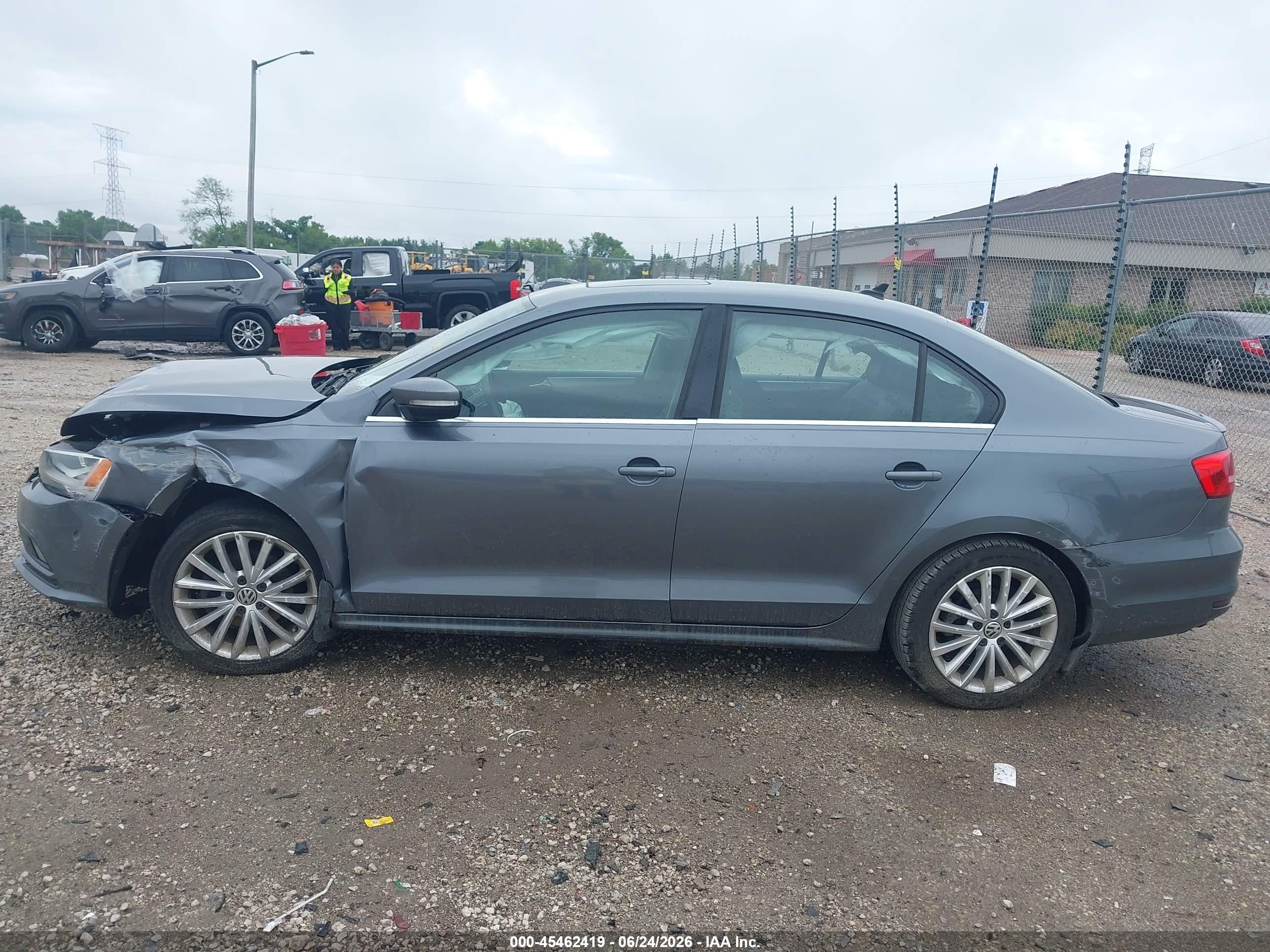 2015 Volkswagen Jetta 1.8t Se Gray vin: 3VWD07AJ9FM357617
