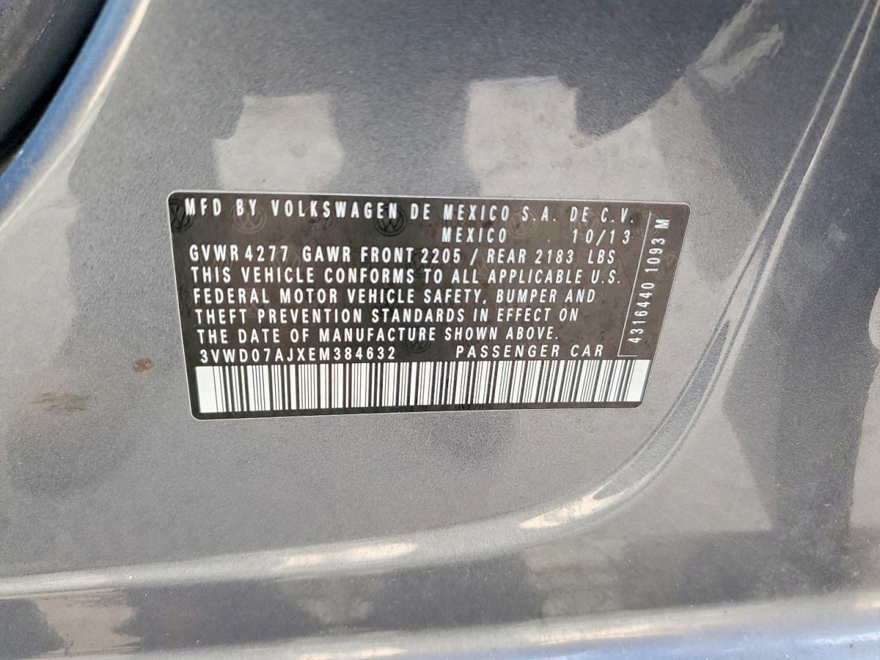 2014 Volkswagen Jetta Se Gray vin: 3VWD07AJXEM384632