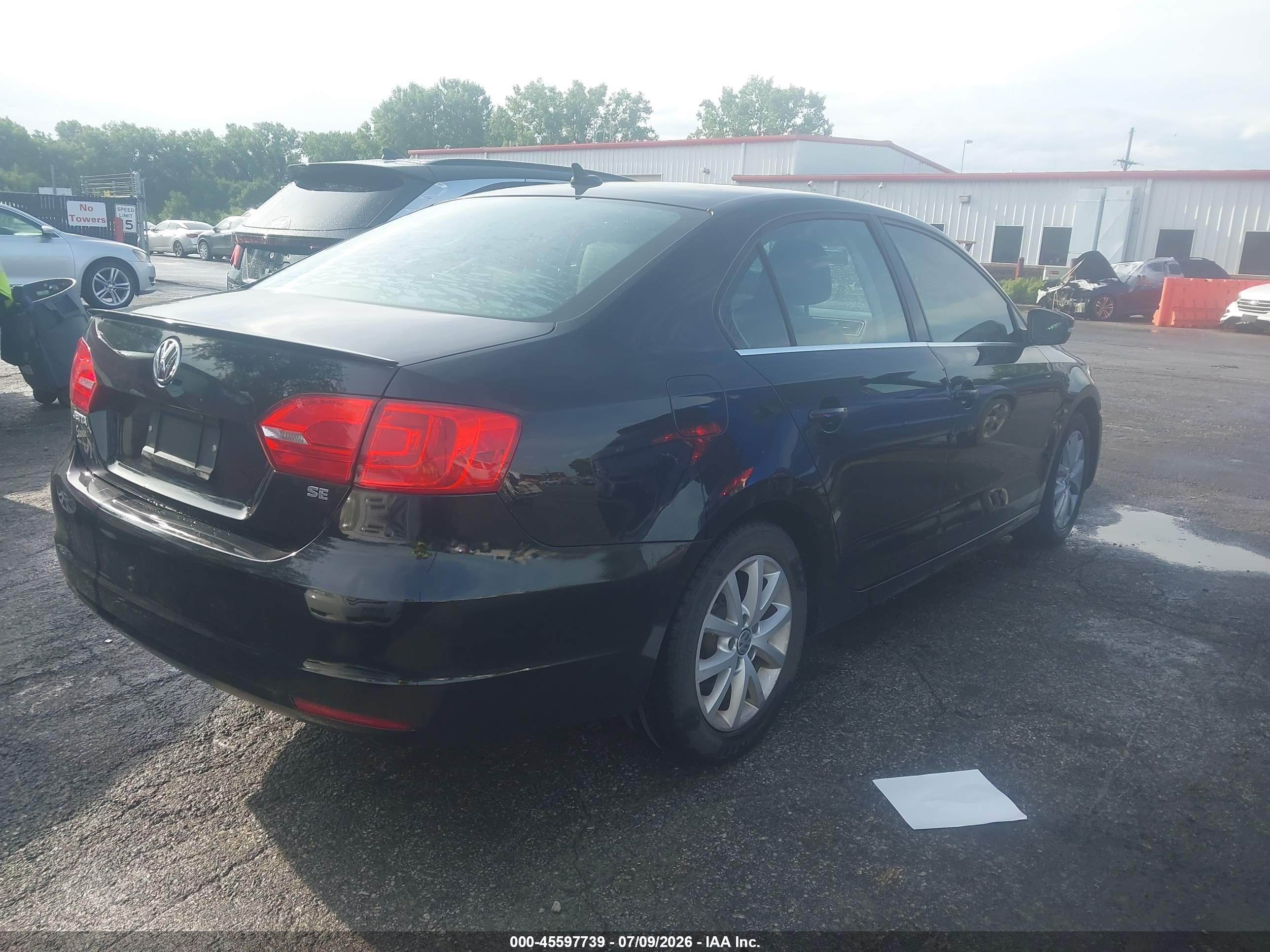2014 Volkswagen Jetta 1.8t Se Black vin: 3VWD07AJXEM385926