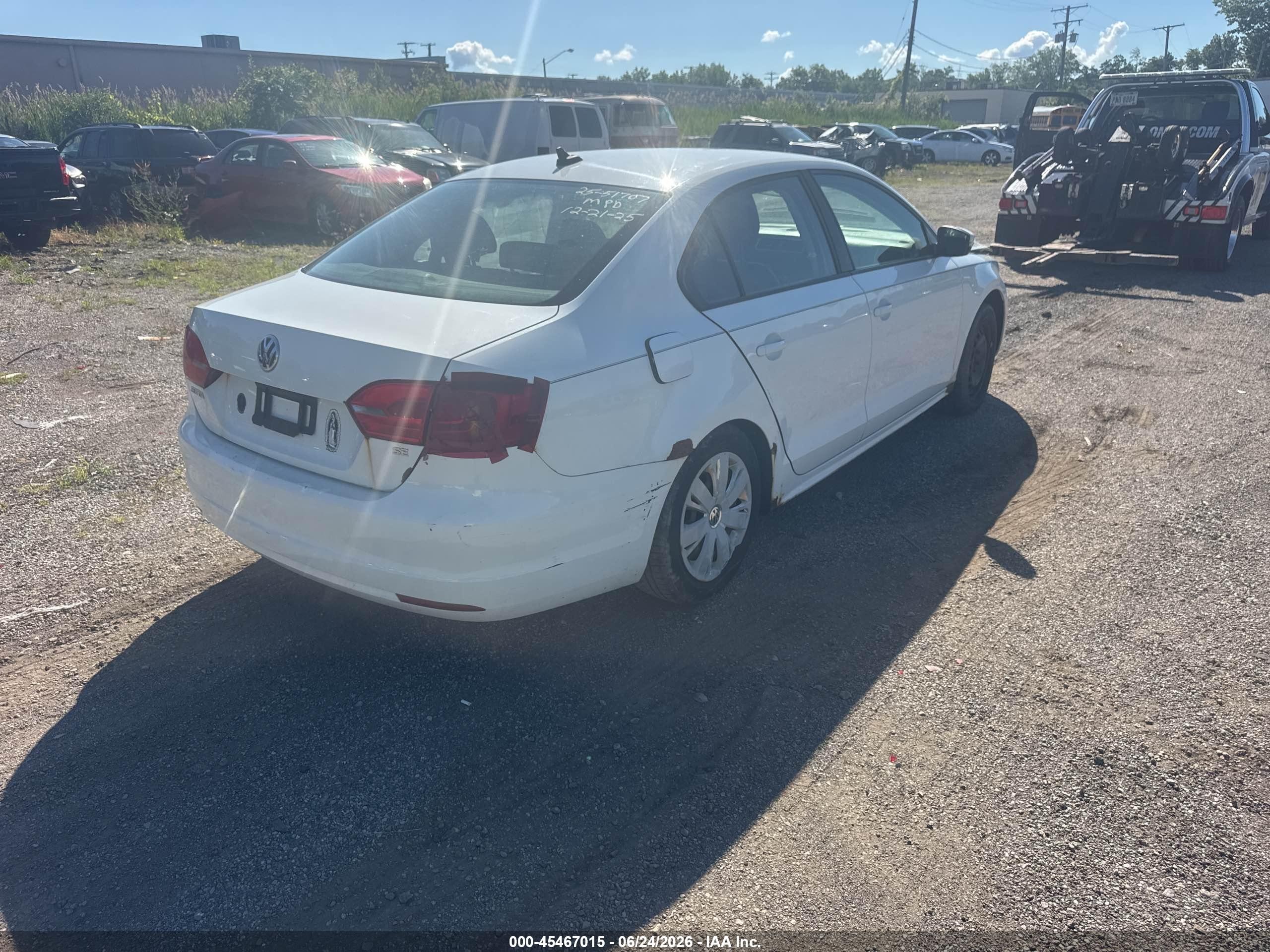 2014 Volkswagen Jetta 1.8t Se White vin: 3VWD17AJ0EM285105