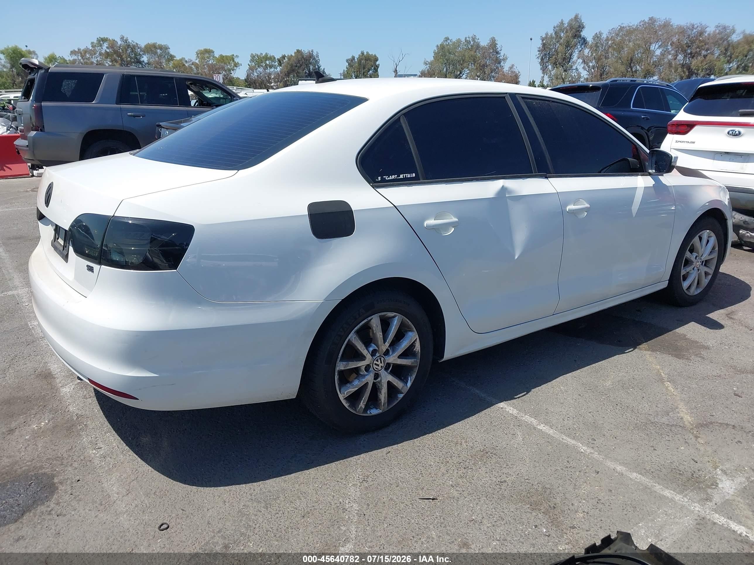 2014 Volkswagen Jetta 1.8t Se White vin: 3VWD17AJ0EM289557