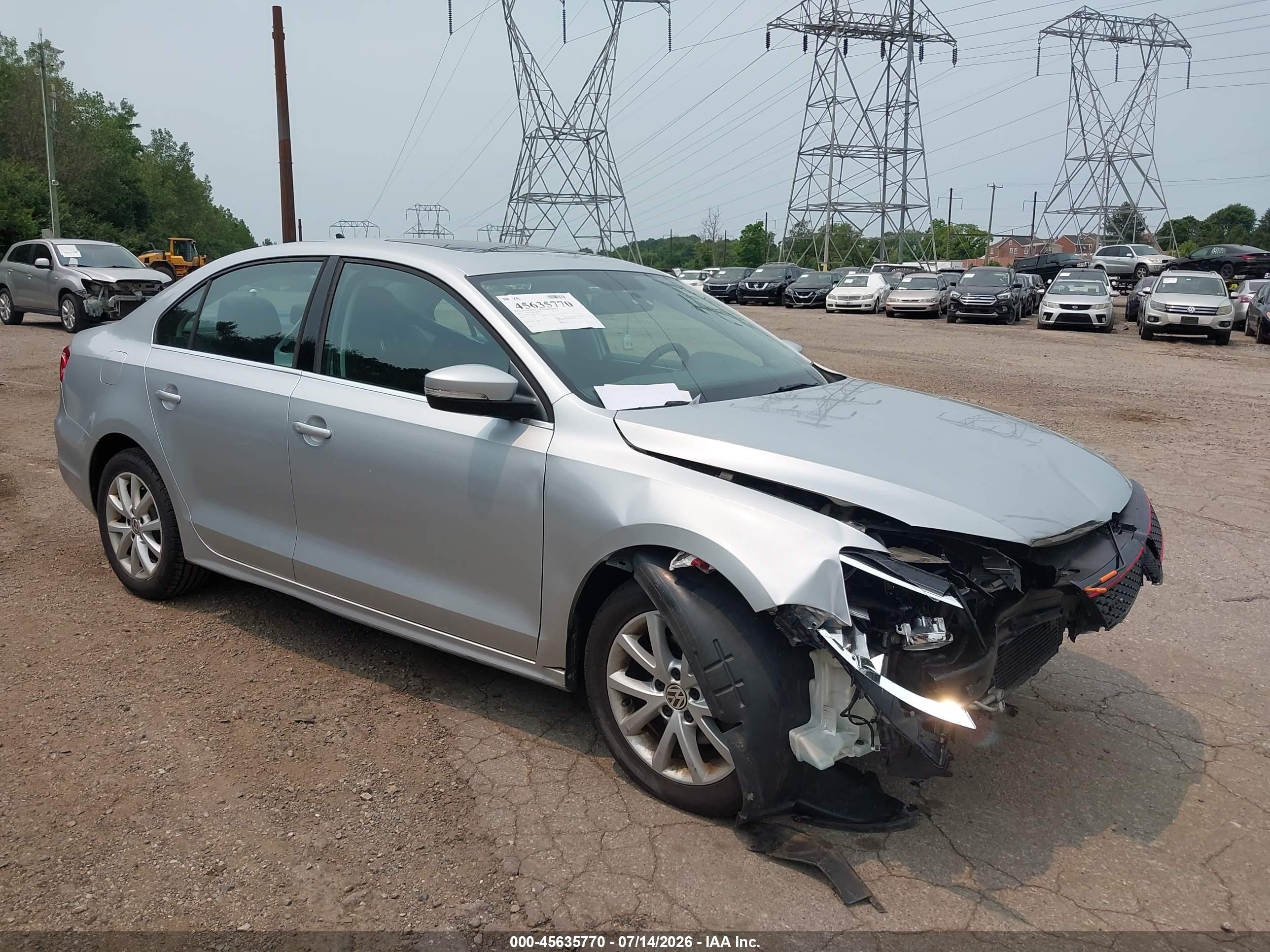 2014 Volkswagen Jetta 1.8t Se Silver vin: 3VWD17AJ0EM377122