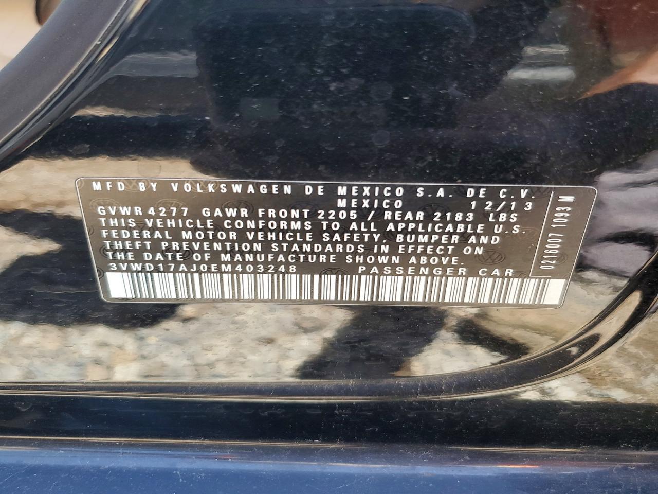 2014 Volkswagen Jetta Se Black vin: 3VWD17AJ0EM403248