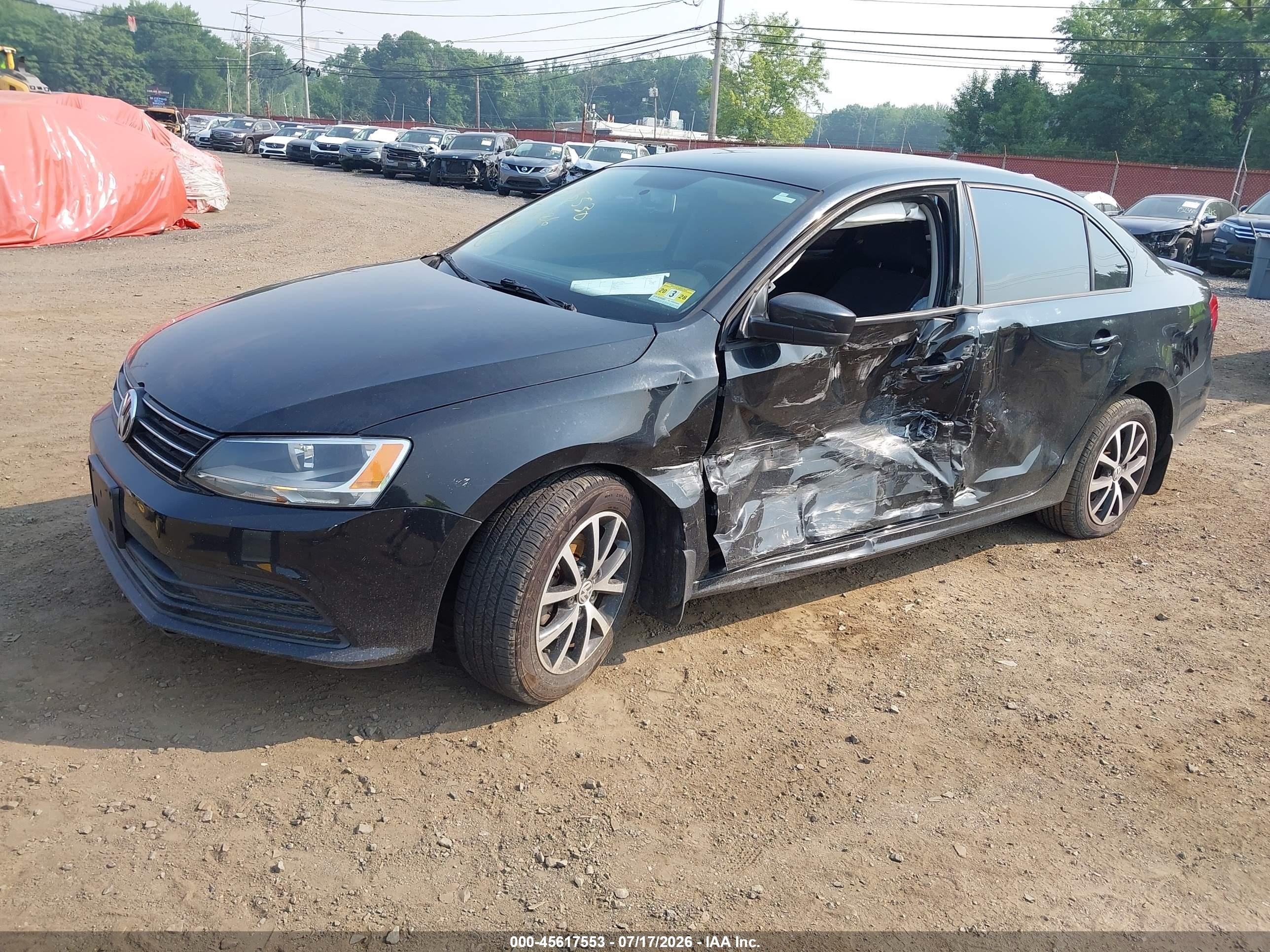 2015 Volkswagen Jetta 1.8t Se Black vin: 3VWD17AJ0FM203469