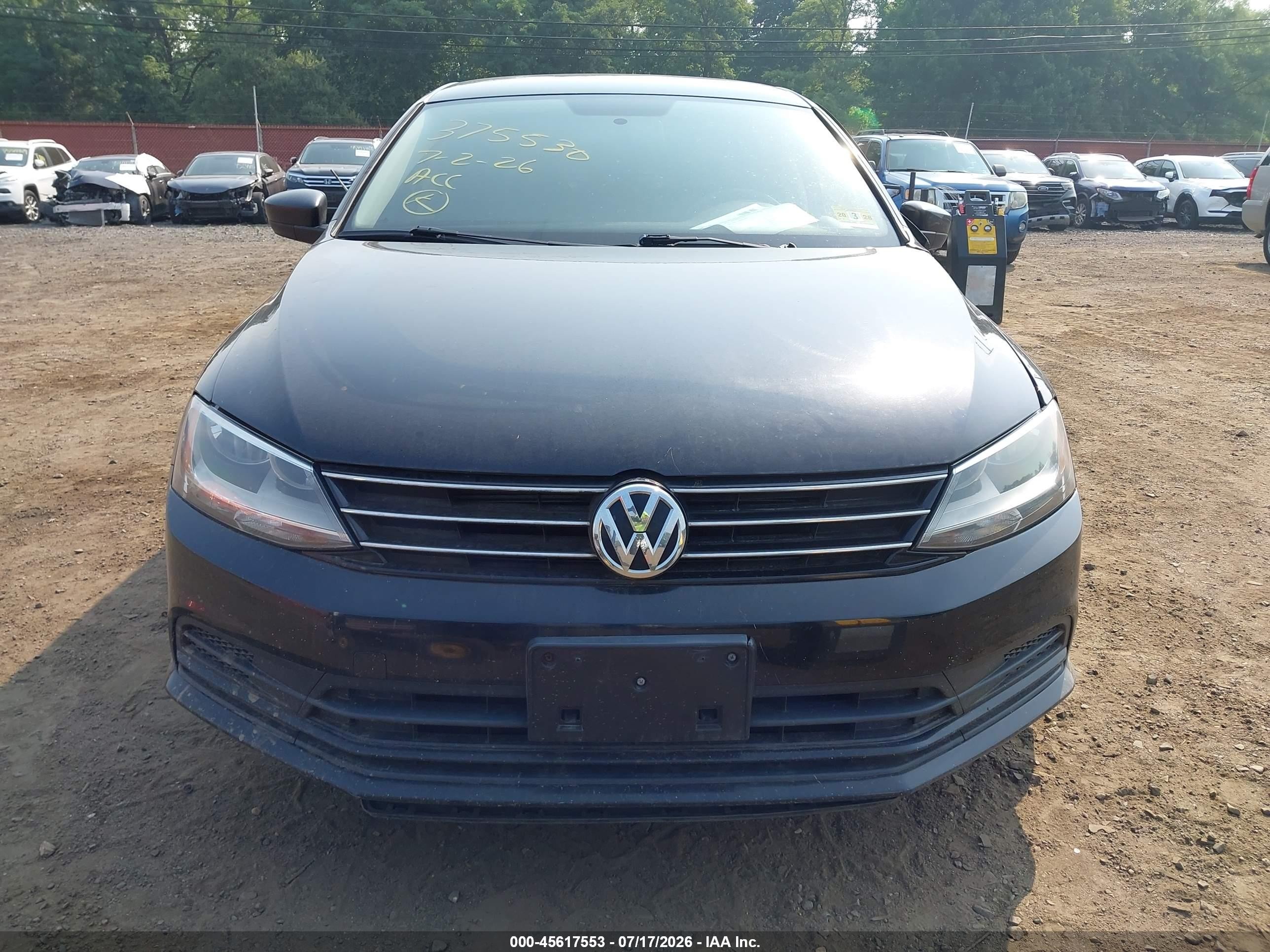 2015 Volkswagen Jetta 1.8t Se Black vin: 3VWD17AJ0FM203469