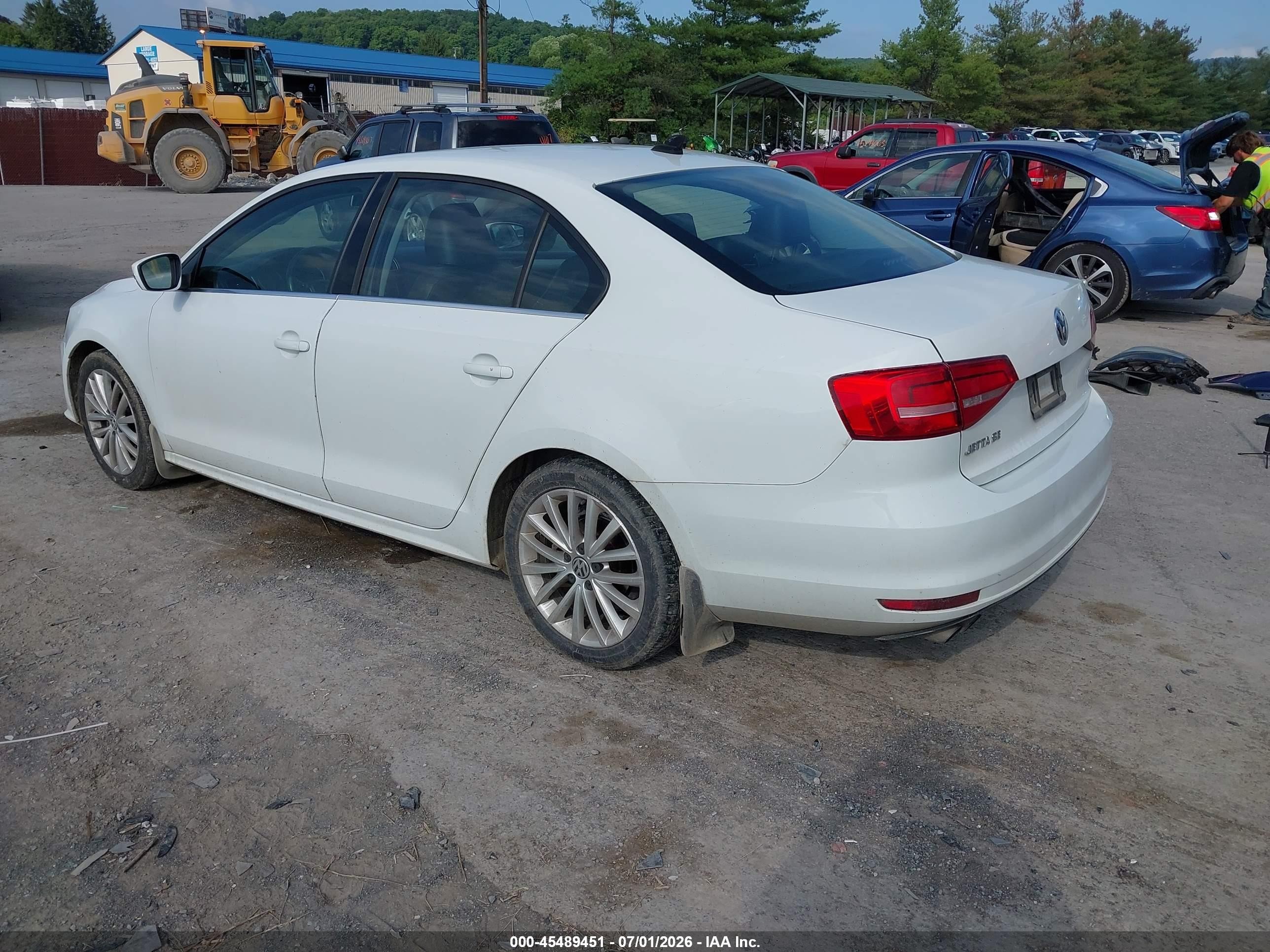 2015 Volkswagen Jetta 1.8t Se White vin: 3VWD17AJ0FM214276