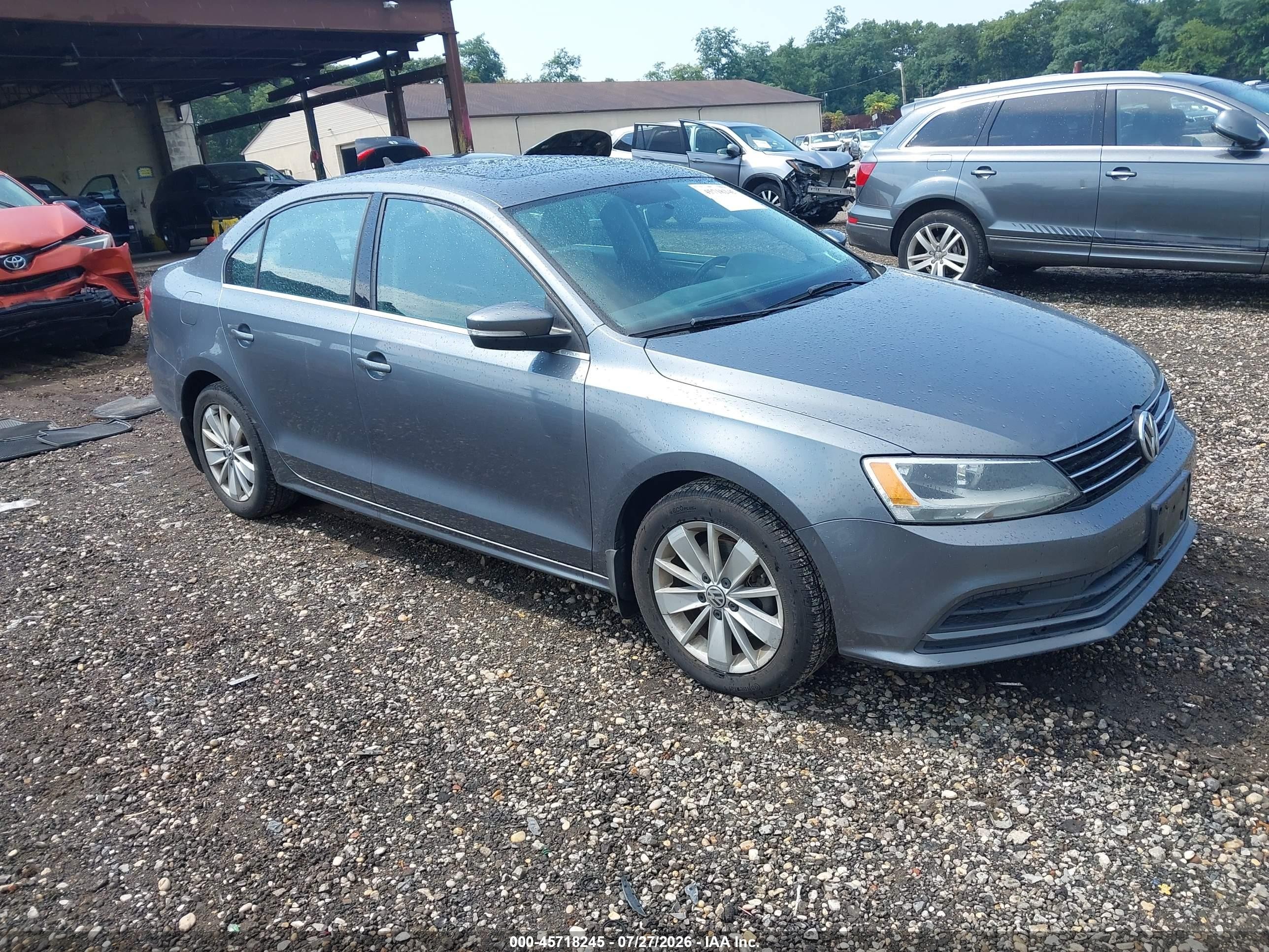 2015 Volkswagen Jetta 1.8t Se Gray vin: 3VWD17AJ0FM310294