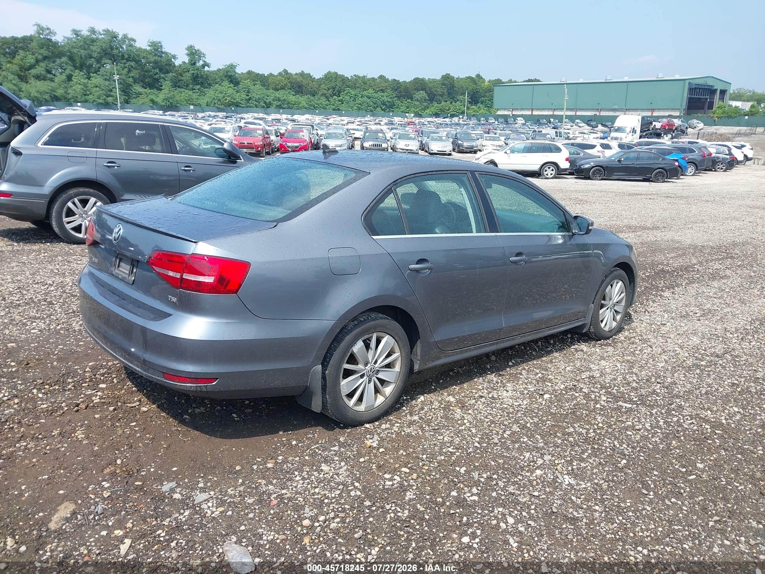 2015 Volkswagen Jetta 1.8t Se Gray vin: 3VWD17AJ0FM310294