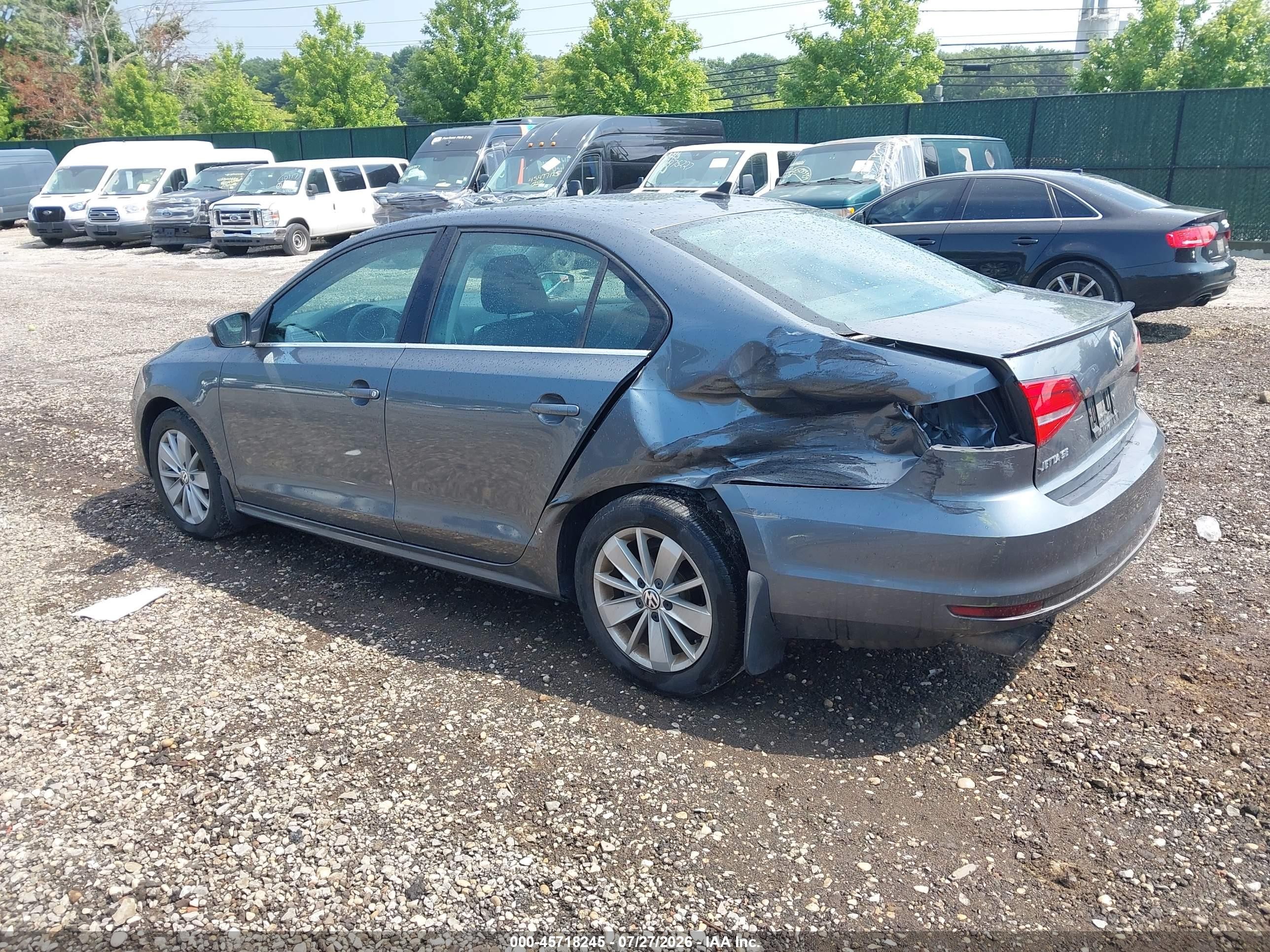 2015 Volkswagen Jetta 1.8t Se Gray vin: 3VWD17AJ0FM310294