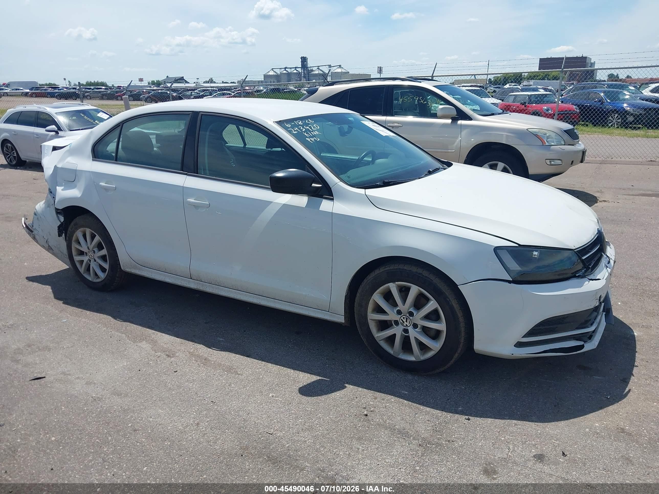 2015 Volkswagen Jetta 1.8t Se White vin: 3VWD17AJ0FM321912