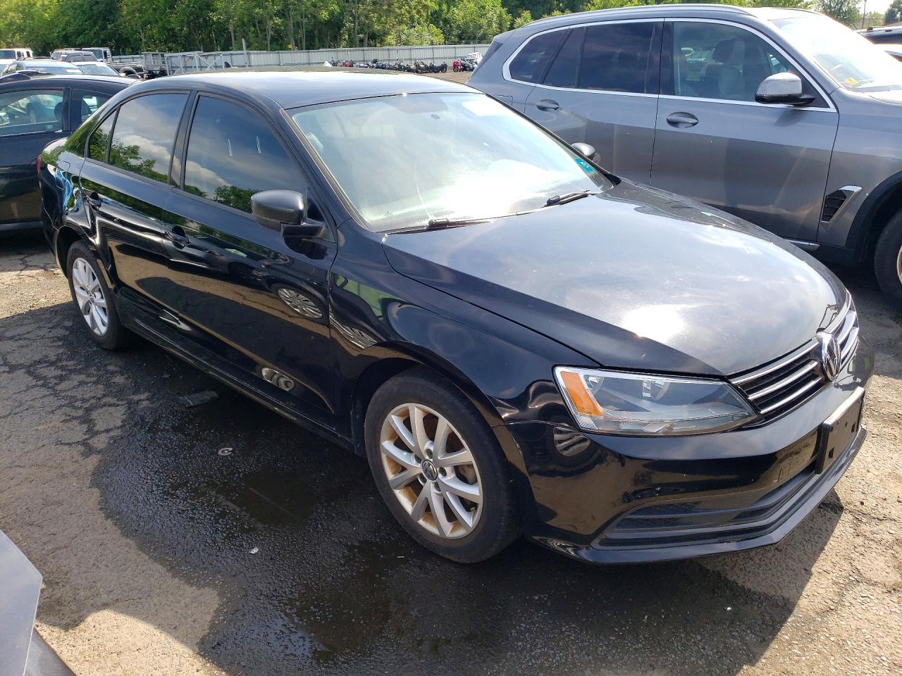 2015 Volkswagen Jetta Se Black vin: 3VWD17AJ0FM325801