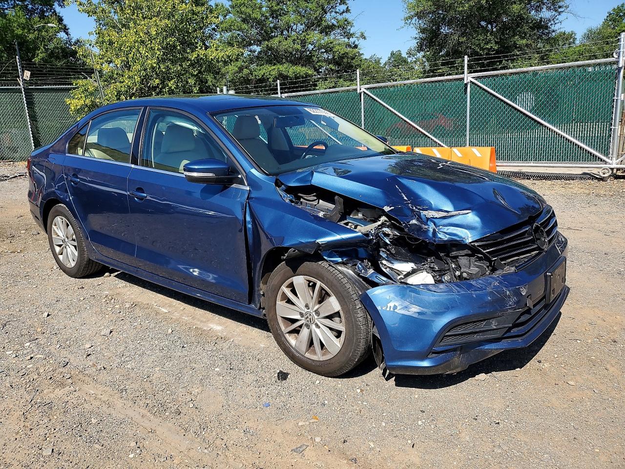 2015 Volkswagen Jetta Se Blue vin: 3VWD17AJ0FM349869