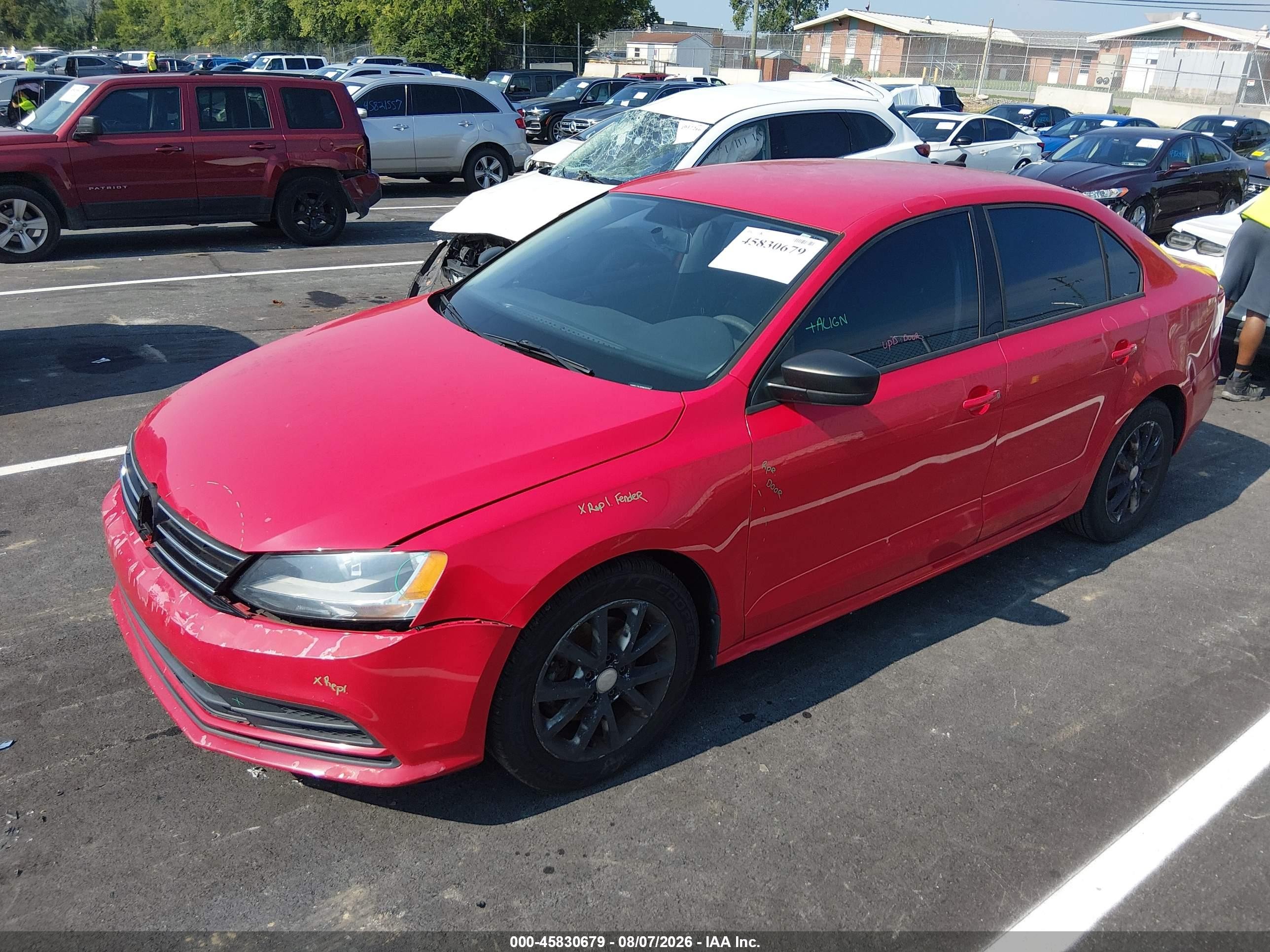 2015 Volkswagen Jetta 1.8t Se Красный vin: 3VWD17AJ0FM355543