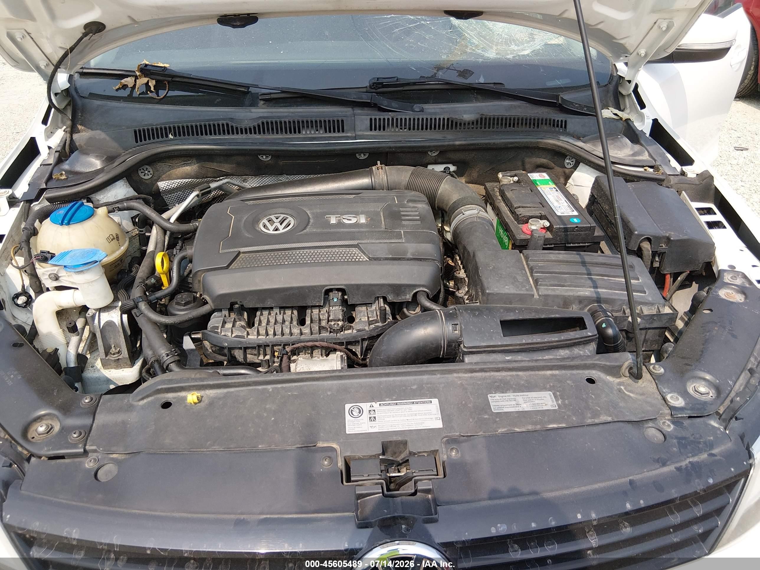 2014 Volkswagen Jetta 1.8t Se White vin: 3VWD17AJ1EM226211