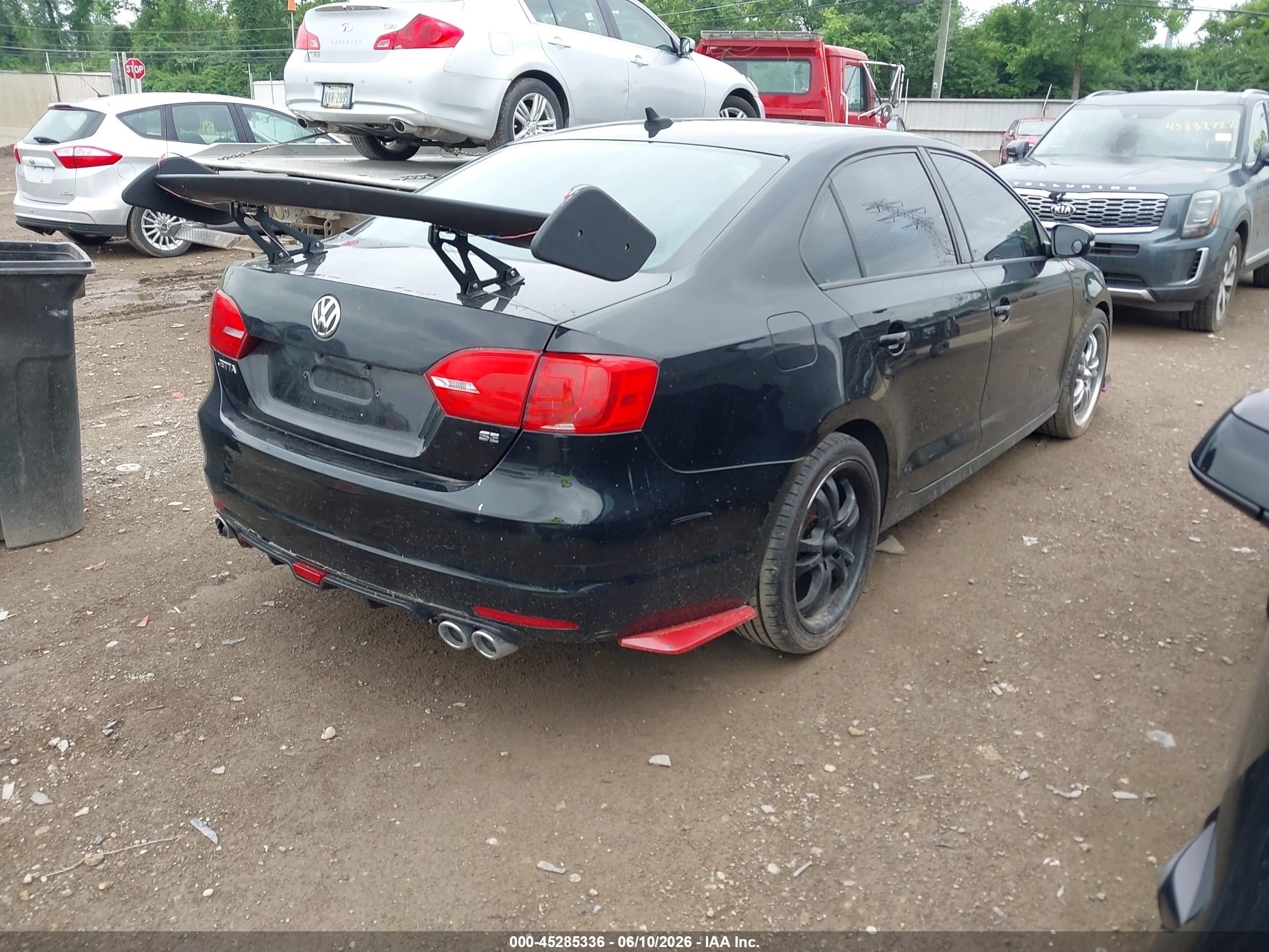 2014 Volkswagen Jetta 1.8t Se Black vin: 3VWD17AJ1EM265784