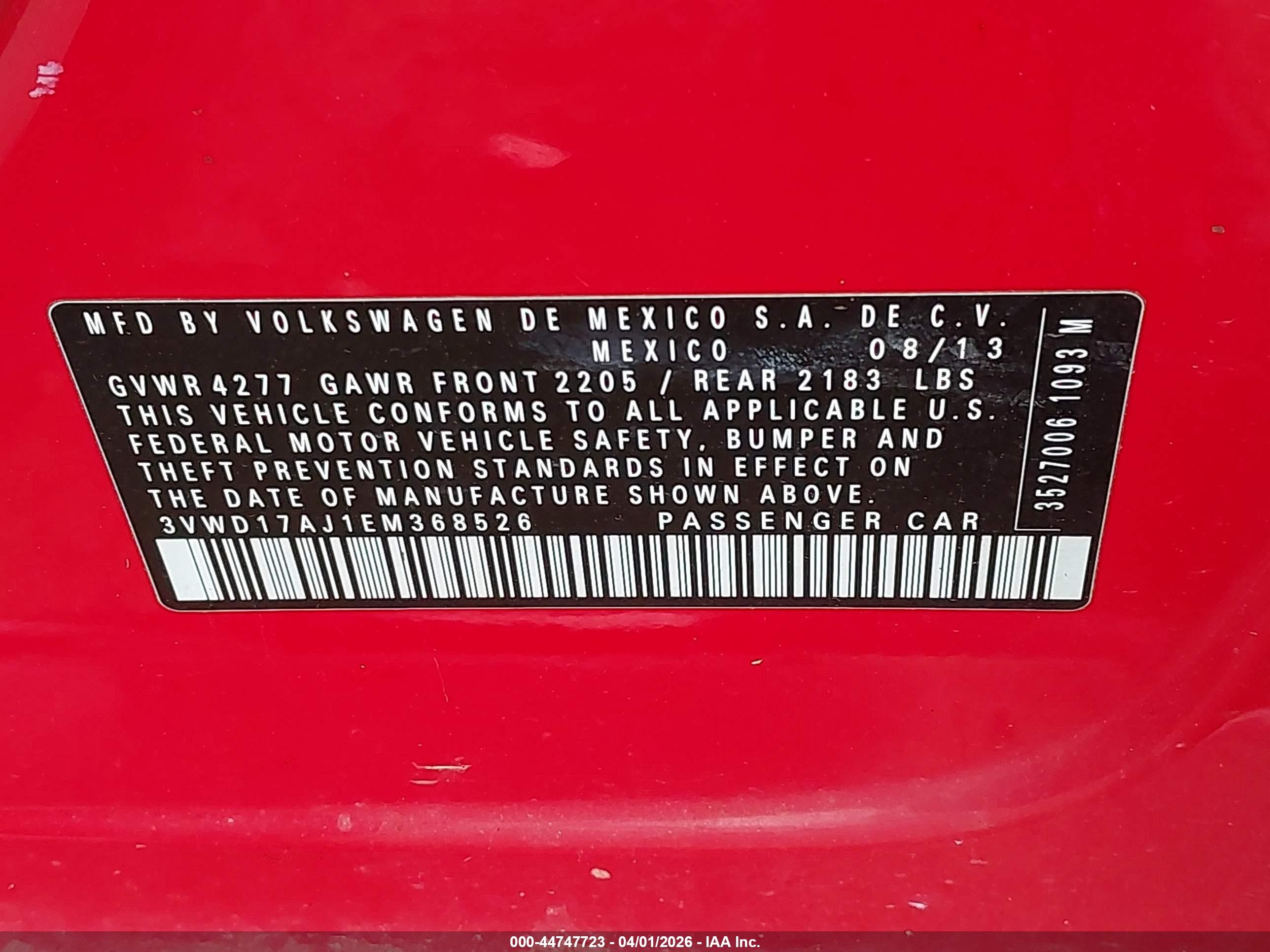 2014 Volkswagen Jetta 1.8t Se Red vin: 3VWD17AJ1EM368526