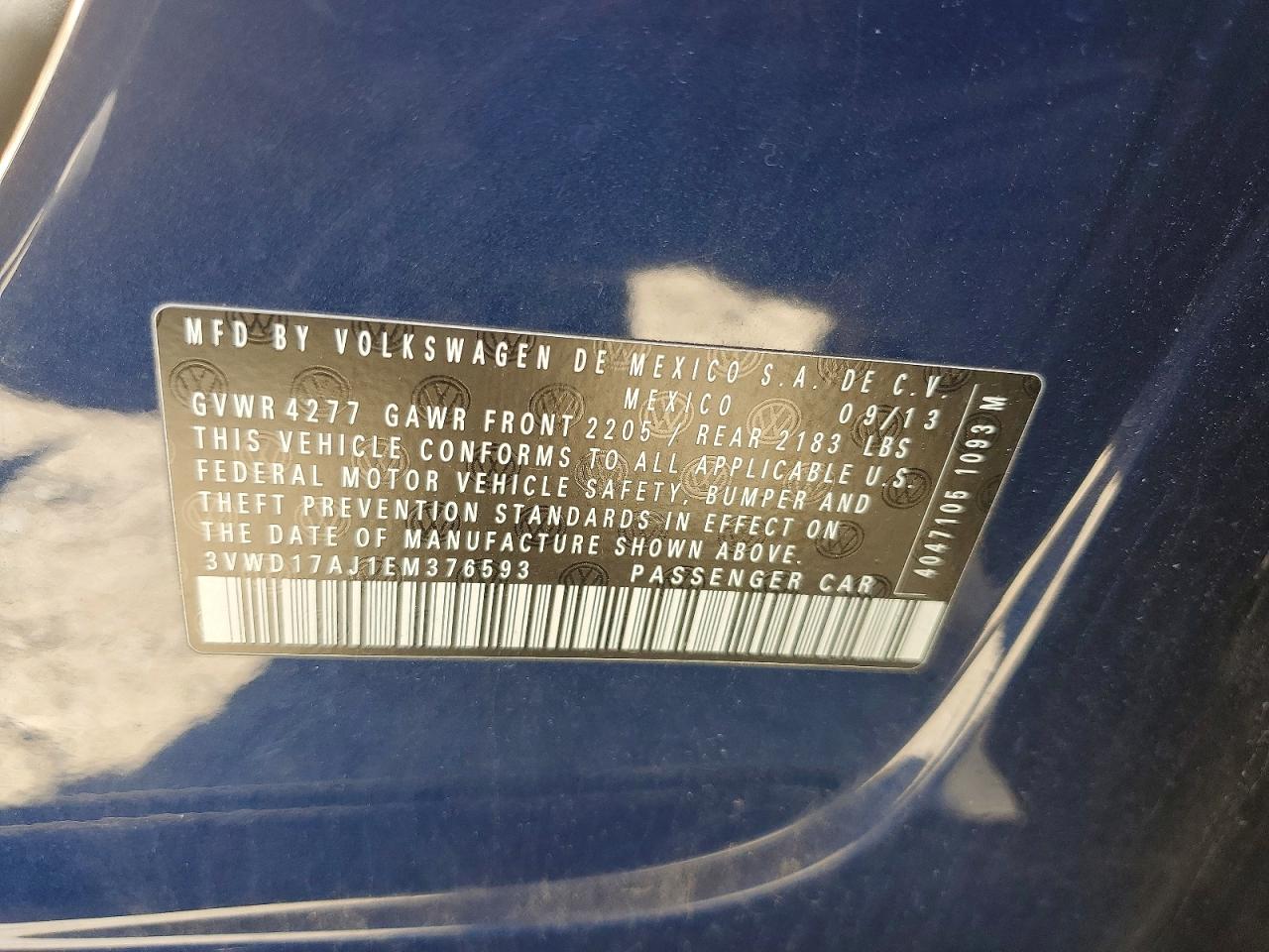 2014 Volkswagen Jetta Se Синий vin: 3VWD17AJ1EM376593