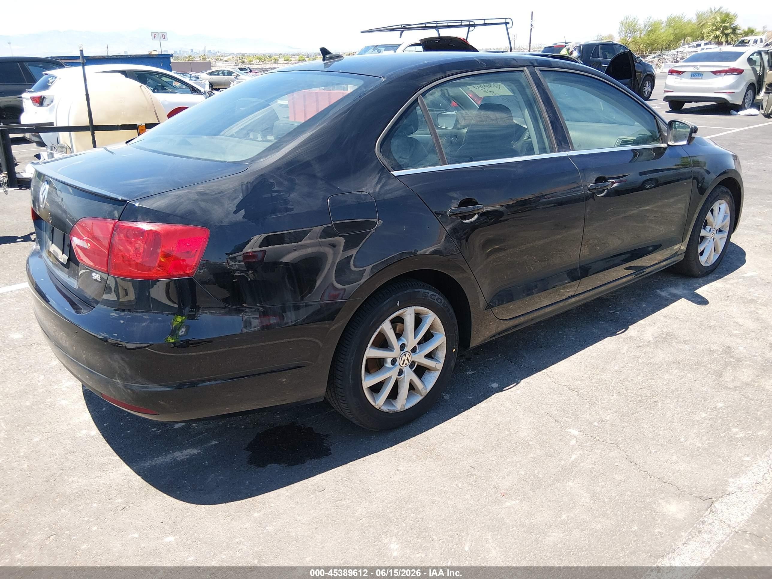 2014 Volkswagen Jetta 1.8t Se Black vin: 3VWD17AJ1EM377663