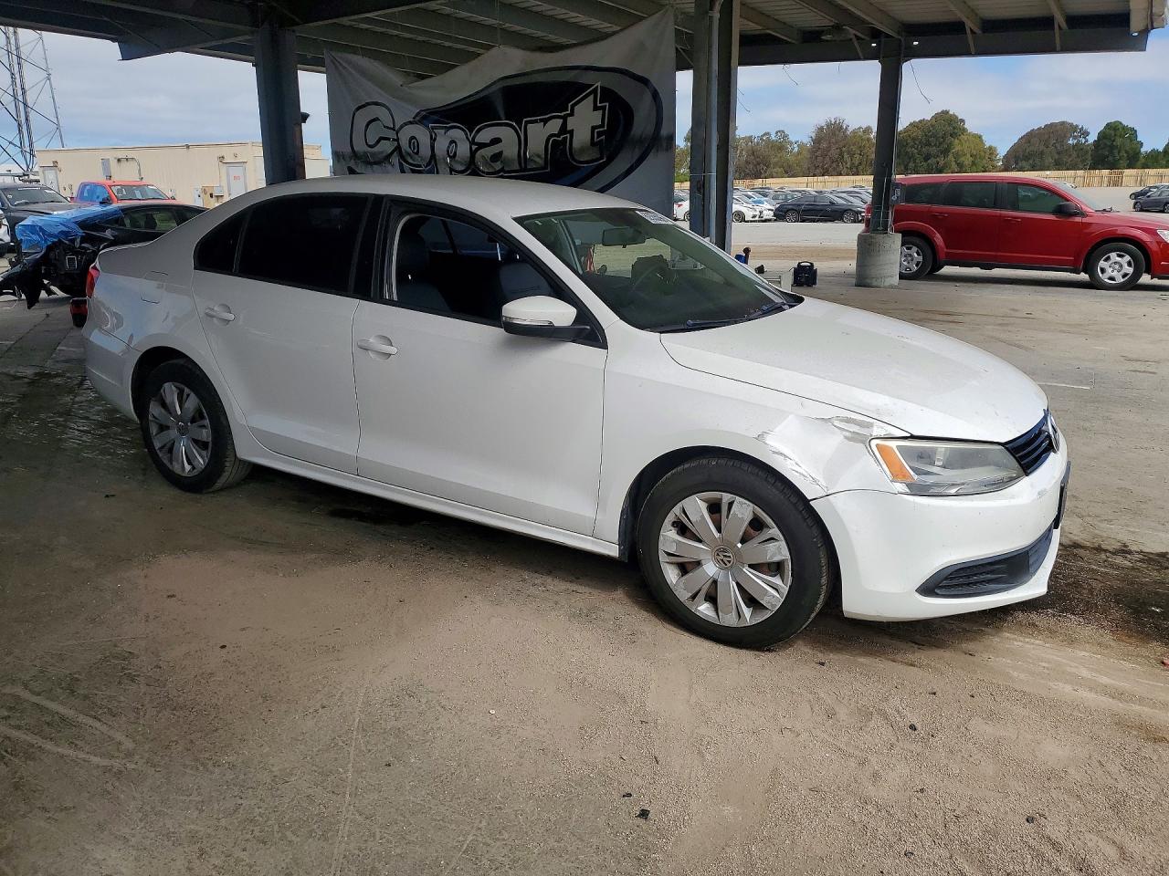 2014 Volkswagen Jetta Se White vin: 3VWD17AJ1EM382071