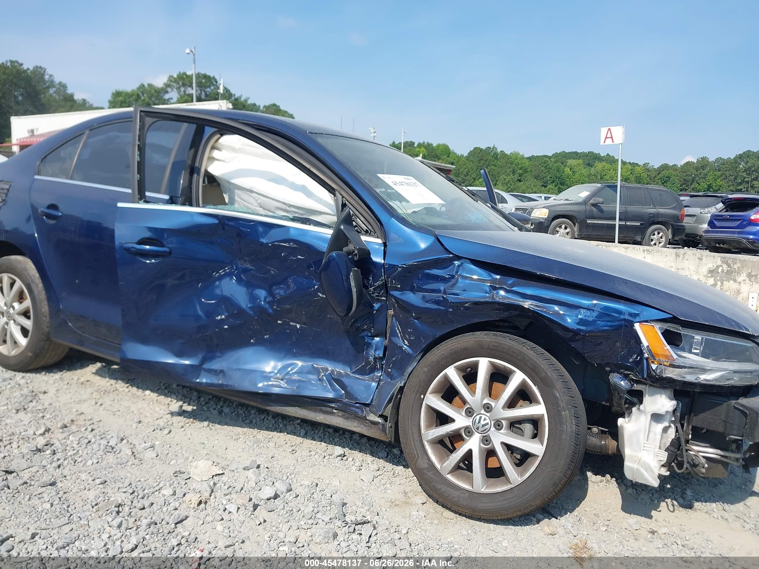 2014 Volkswagen Jetta 1.8t Se Dark Blue vin: 3VWD17AJ1EM399601