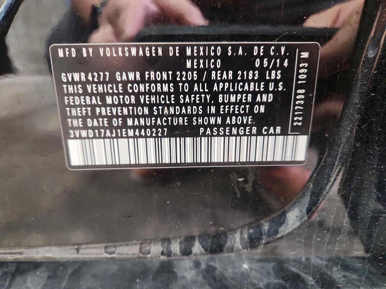 2014 Volkswagen Jetta Se Черный vin: 3VWD17AJ1EM440227