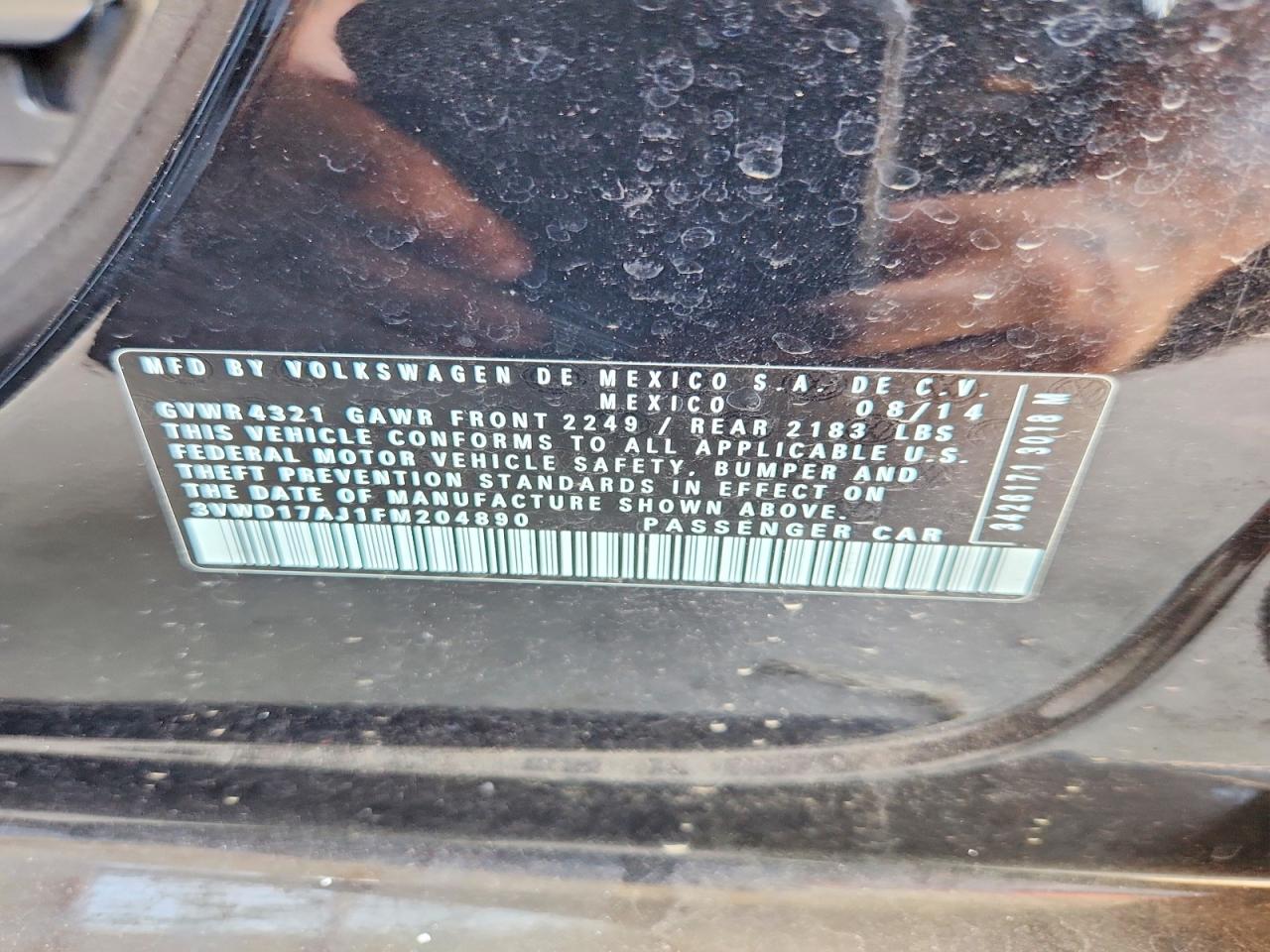 2015 Volkswagen Jetta Se Черный vin: 3VWD17AJ1FM204890