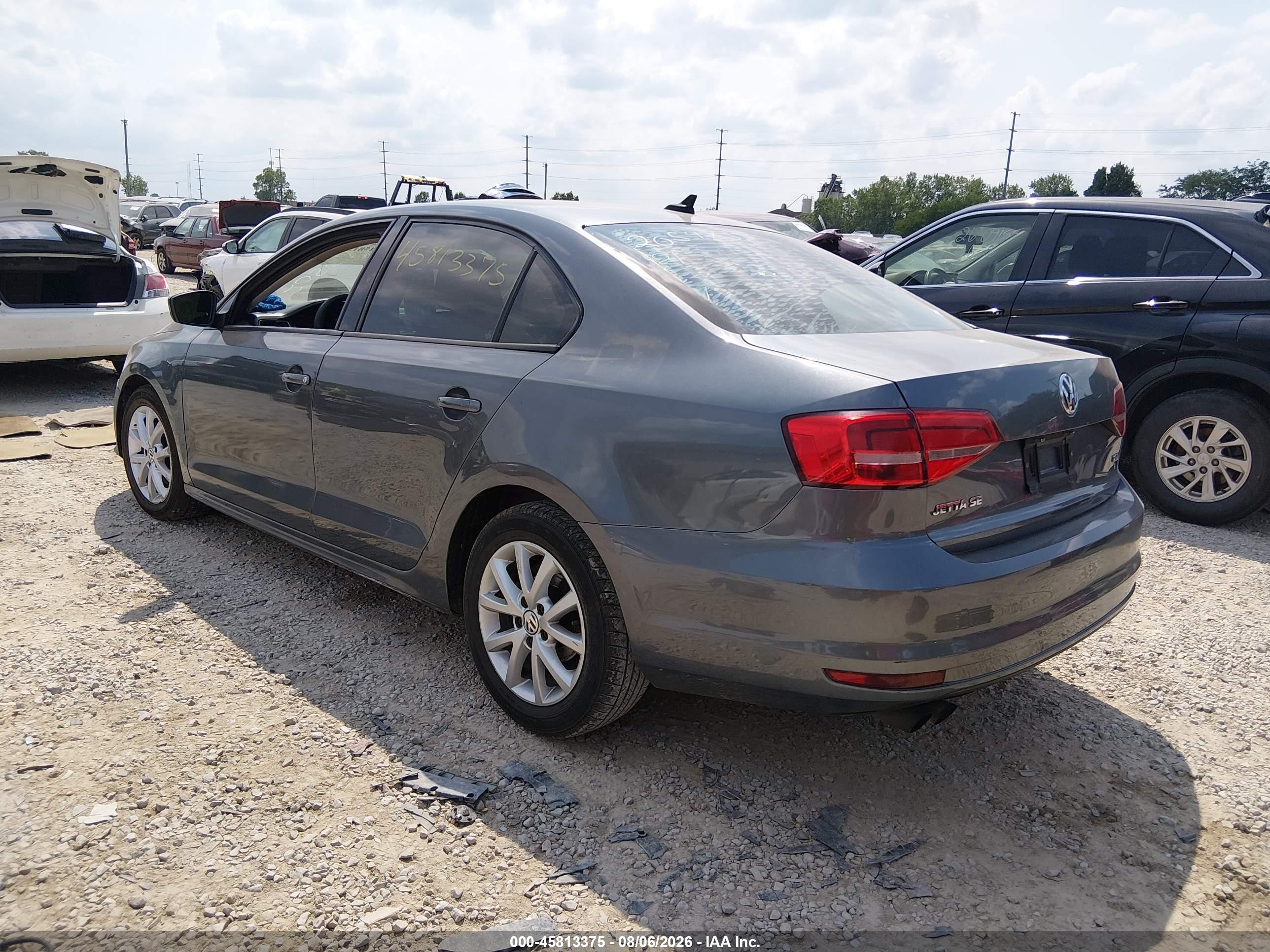 2015 Volkswagen Jetta 1.8t Se Gray vin: 3VWD17AJ1FM205473