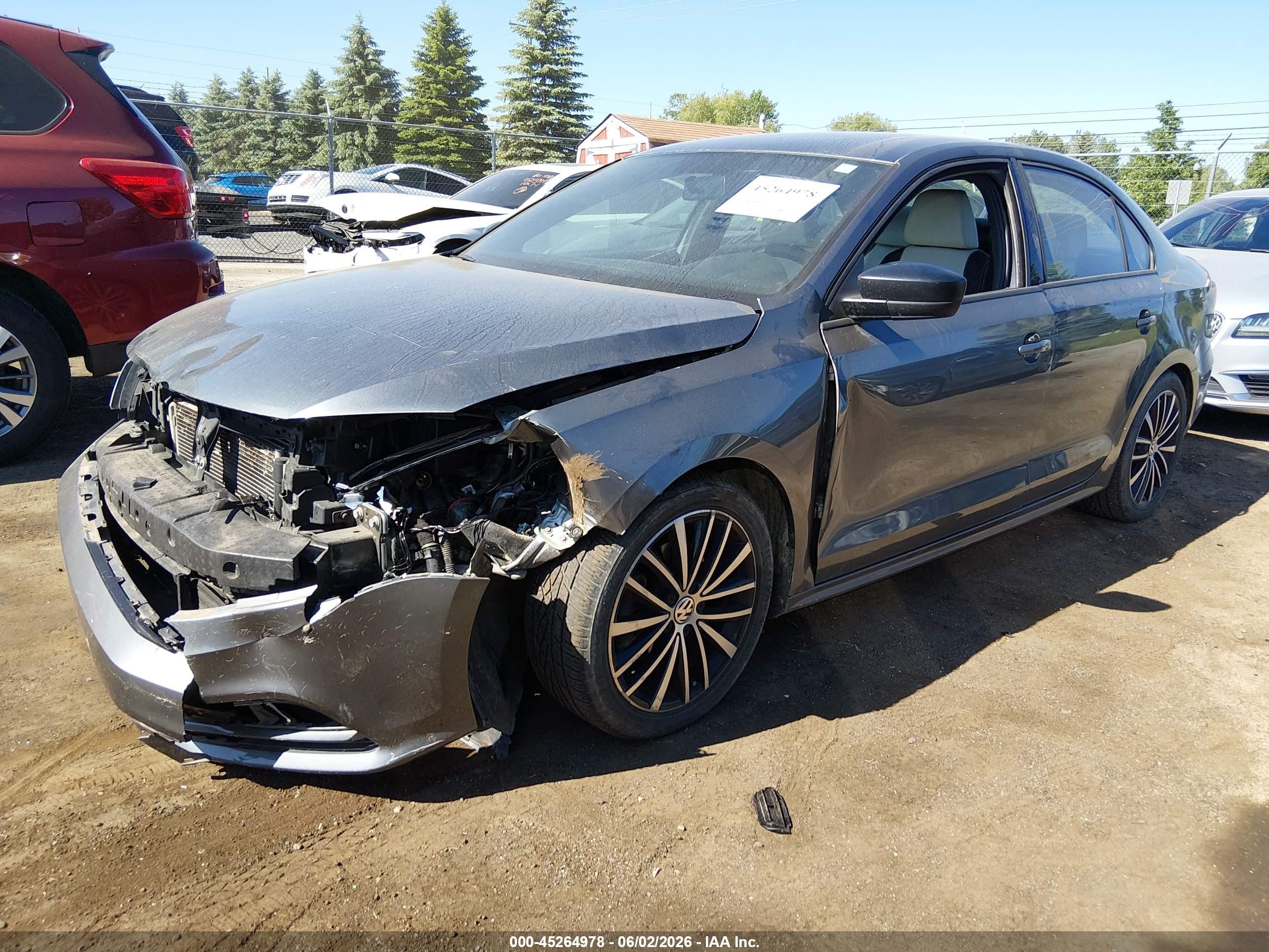 2015 Volkswagen Jetta 1.8t Sport Gray vin: 3VWD17AJ1FM211533