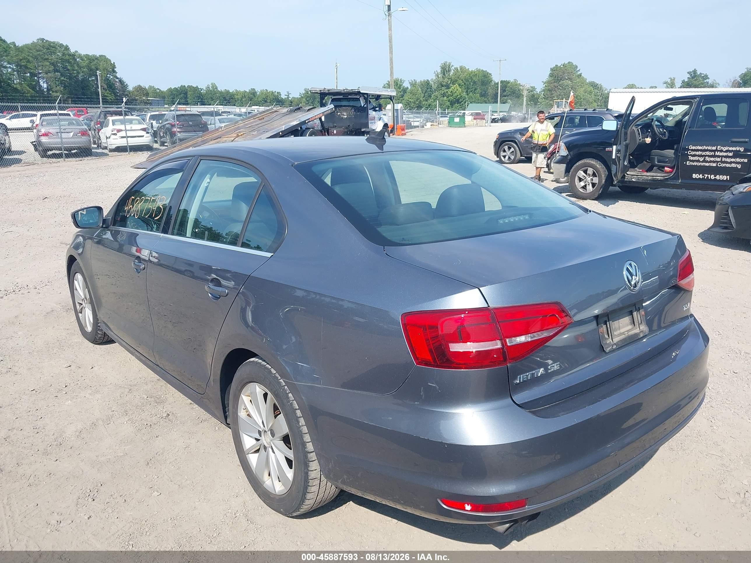 2015 Volkswagen Jetta 1.8t Se Gray vin: 3VWD17AJ1FM230552